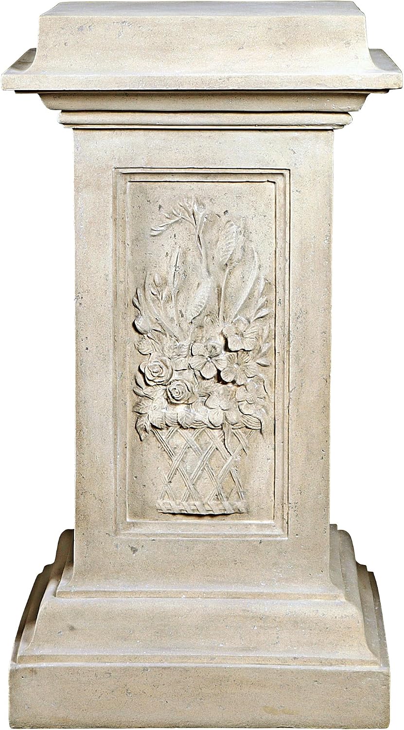 Design Toscano KY992 Chatsworth Manor Neoclassical Pedestal Column Plant Stand, Antique Stone