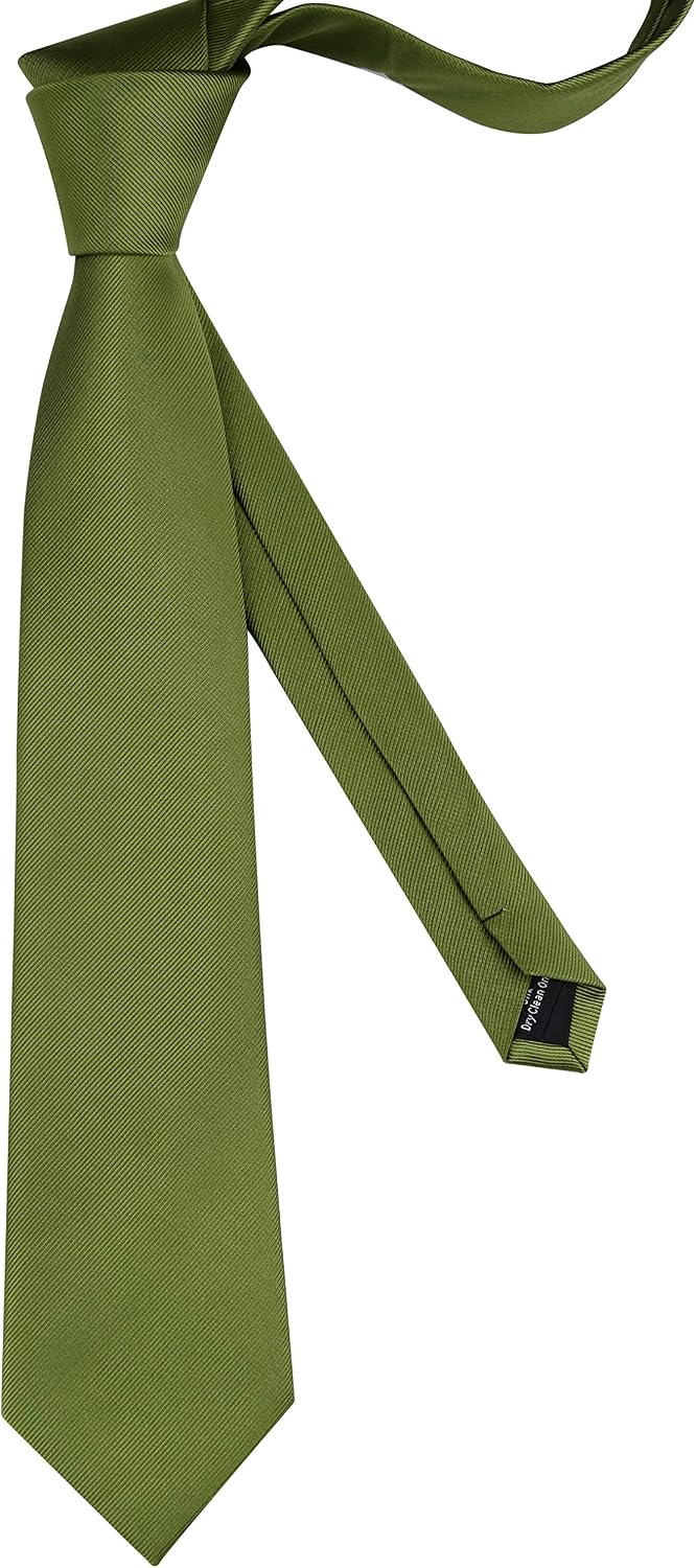 GUSLESON Classic New 3.15"（8cm） Men's Solid Color Necktie Wedding Business Tie + Gift Box