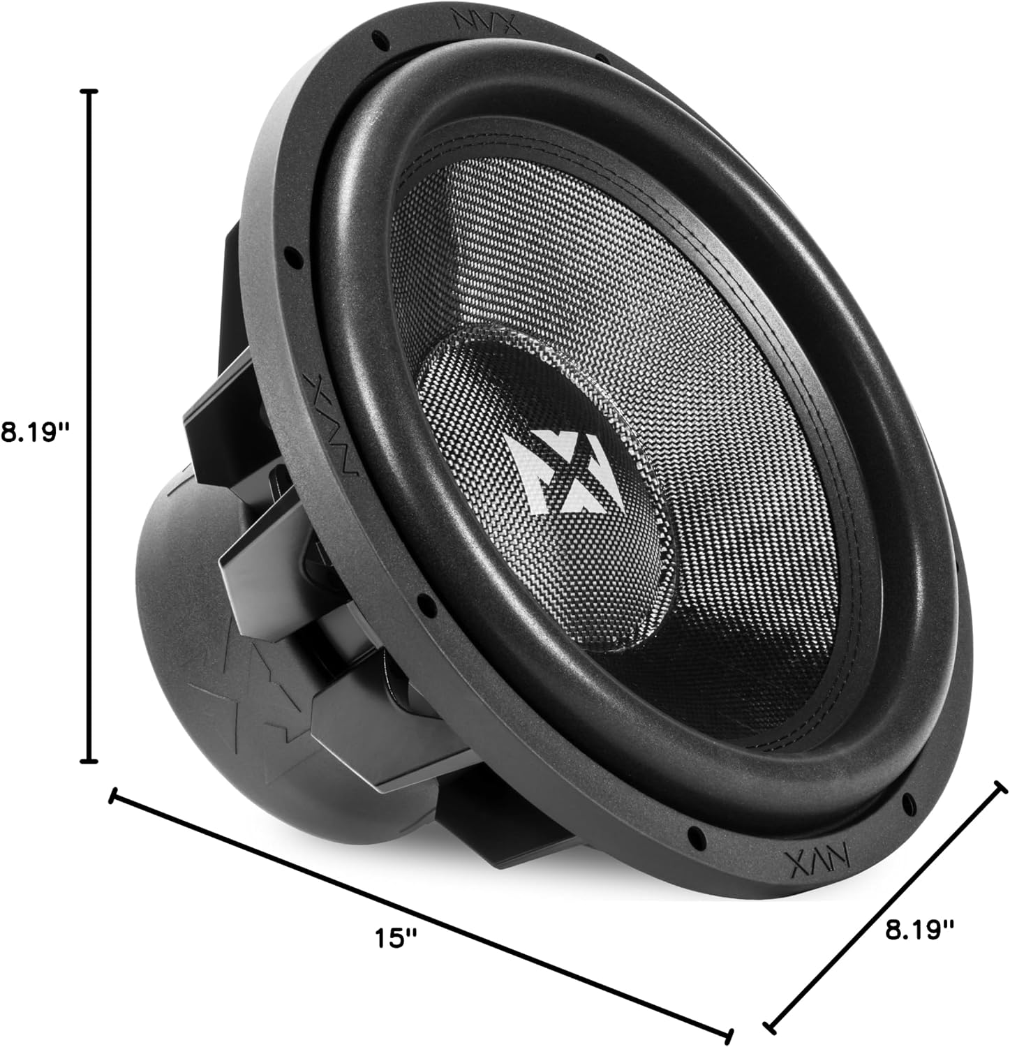 NVX VCW152v3 15" 3000 Watt Max (1500W RMS) Dual 2-Ohm VC-Series Car Subwoofer (VCW152 Version 3) | 3000 Watt Max (1500W RMS) Car Subwoofer
