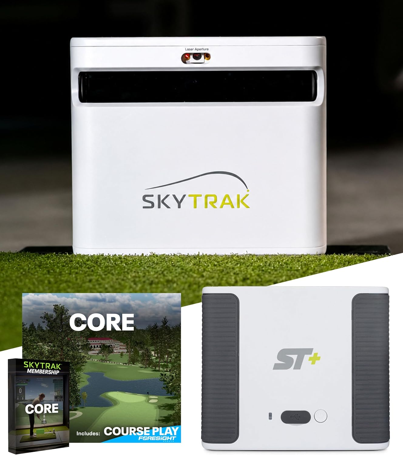 SkyTrak+ Golf Launch Monitor & Simulator with Free Foresight Course Play | Indoor/Outdoor Use, Dual Doppler Radar & Photometric Camera | Shot & Club Data, Real-Time Feedback, Simulation Ready
