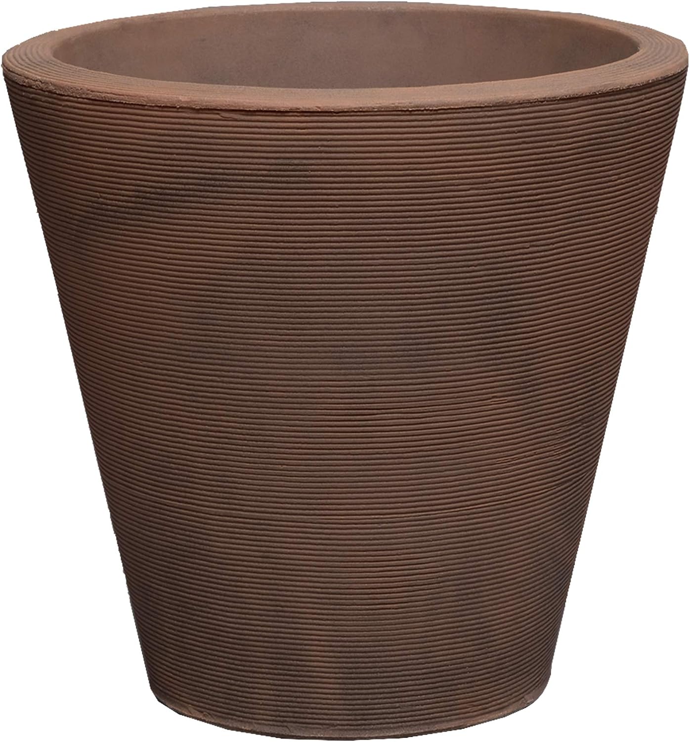 Crescent Garden Madison Planter– Weather-Resistant, Double Walled Indoor/Outdoor Plant Pot with Drain Hole – Durable All-Season Flower Container, 14" W (Cloud White)