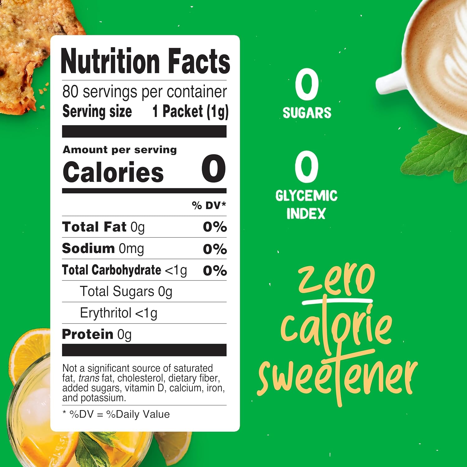 Pyure Organic Stevia Packets | Zero Calorie Sweetener For Coffee, 40 Count | Zero calorie organic stevia packets for coffee, tea, baking, keto, paleo, diabetic diets, lunchboxes, travel, and office