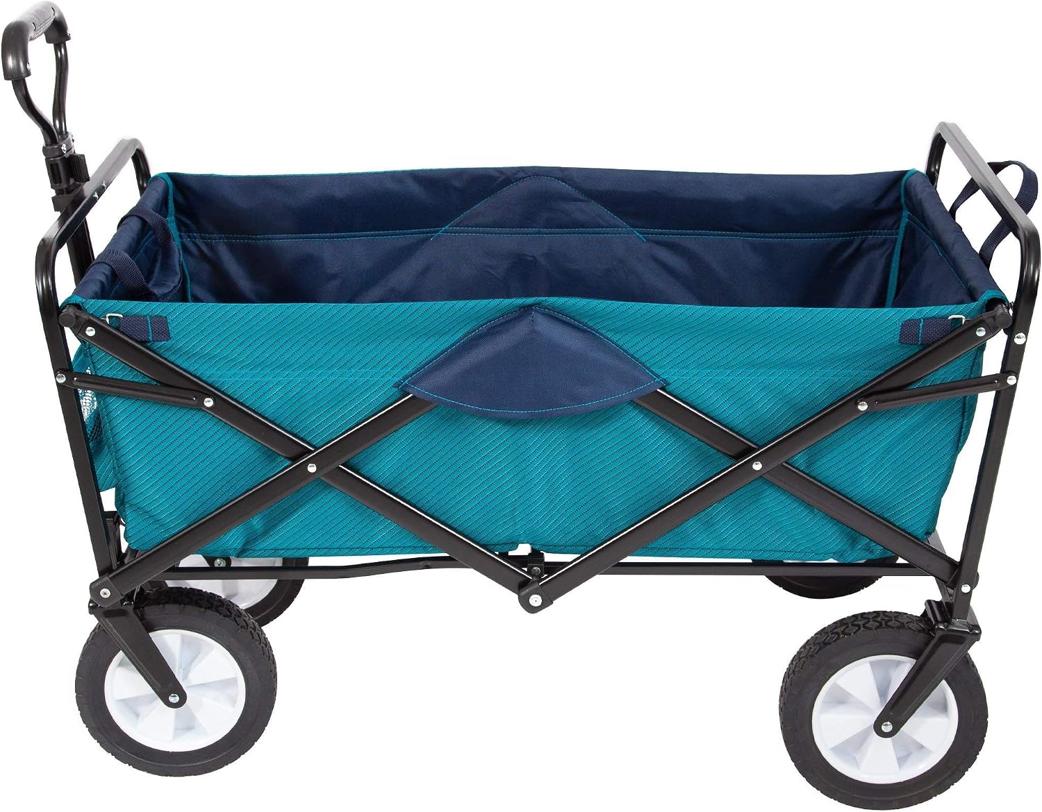 Mac Sports Heavy Duty Steel Frame Collapsible Folding 150 Pound Capacity Outdoor Camping Garden Utility Wagon Yard Cart, Red