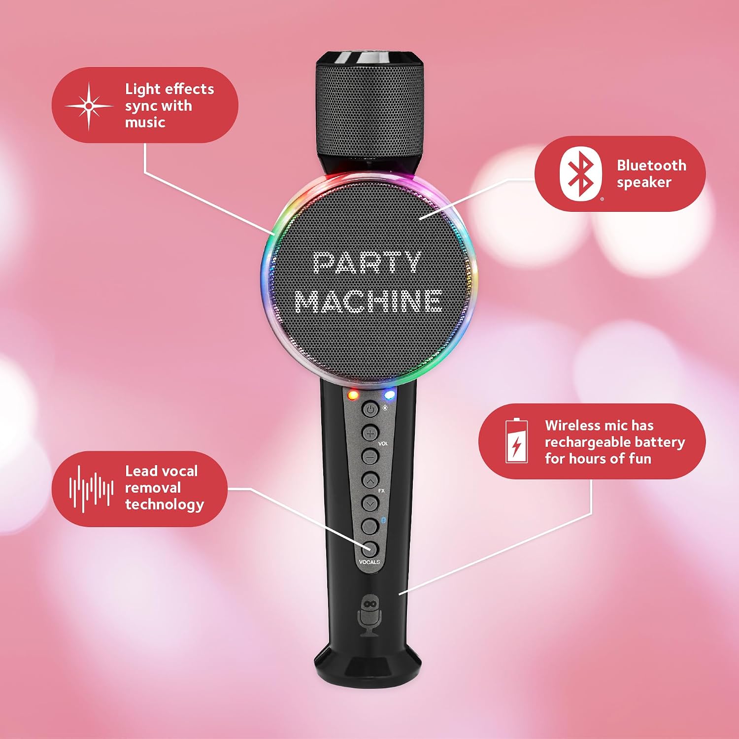 Singing Machine Wireless Karaoke Microphone for Kids & Adults