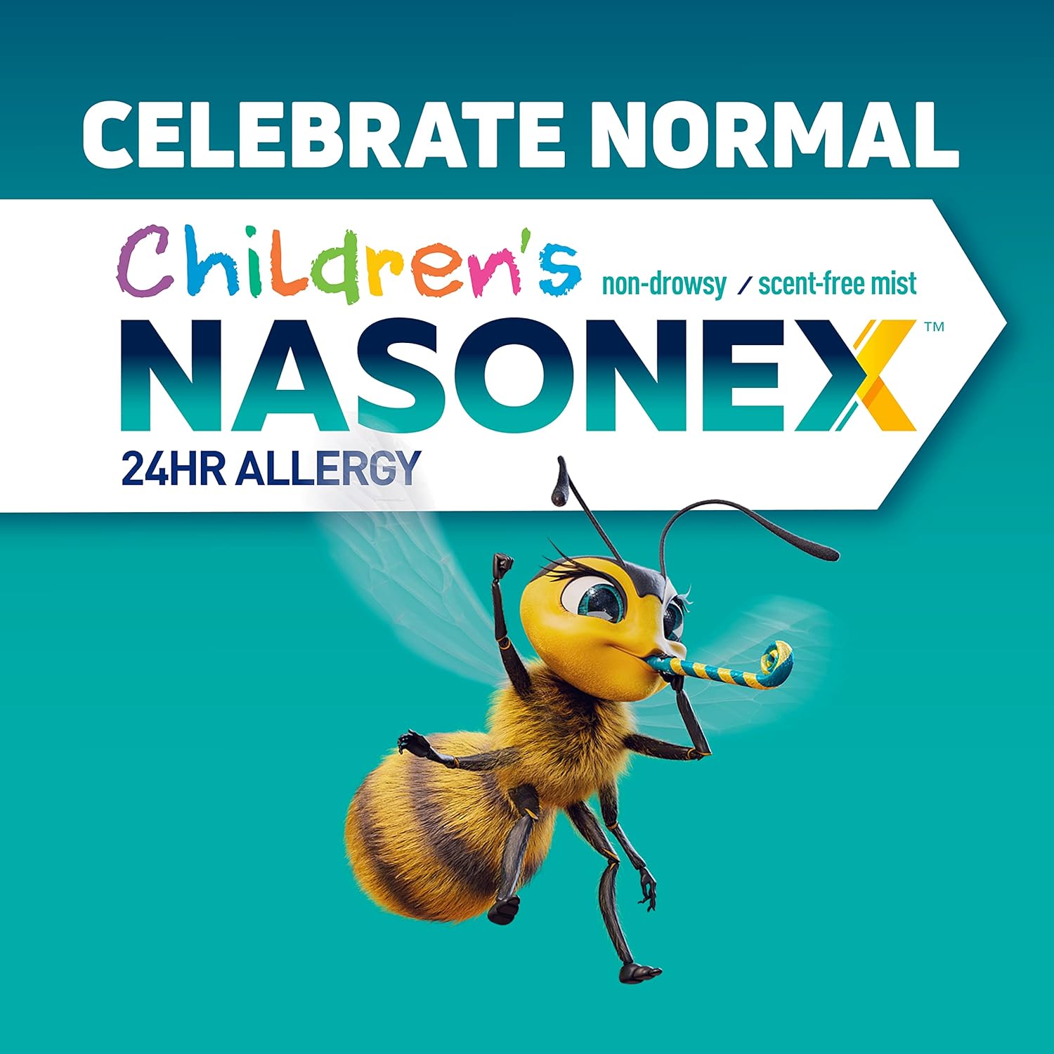 Nasonex Children's 24HR Allergy Nasal Spray, Non-Drowsy, Scent-Free Mist, Allergy Symptoms + Nasal Congestion, Full Prescription Strength, 60 Sprays