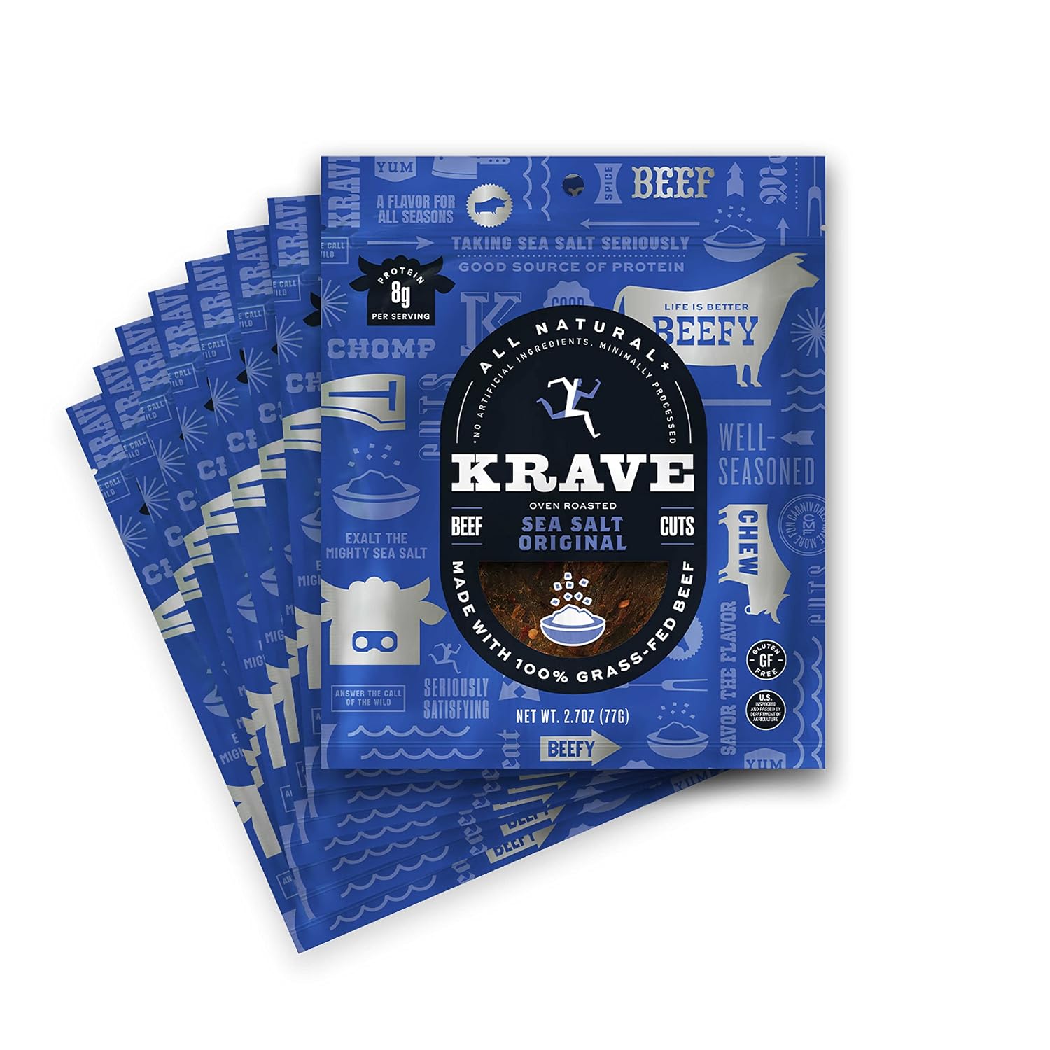 KRAVE All Natural Pork Jerky, Black Cherry BBQ - Protein Packed Snacks Roasted for Maximum Flavor - Premium Tender Meat Cuts - Gluten Free - 2.7 Ounce