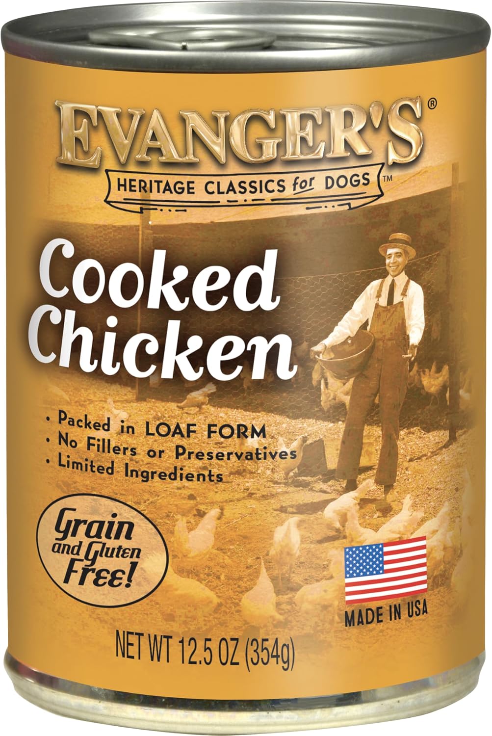 Evanger's Heritage Classic Puppy Food – 12 Count, 12.5 oz Each – Tasty Meat-Based Formula for Puppies & Underweight Dogs – Added Vitamins & Chelated Trace Minerals – Grain & Gluten Free