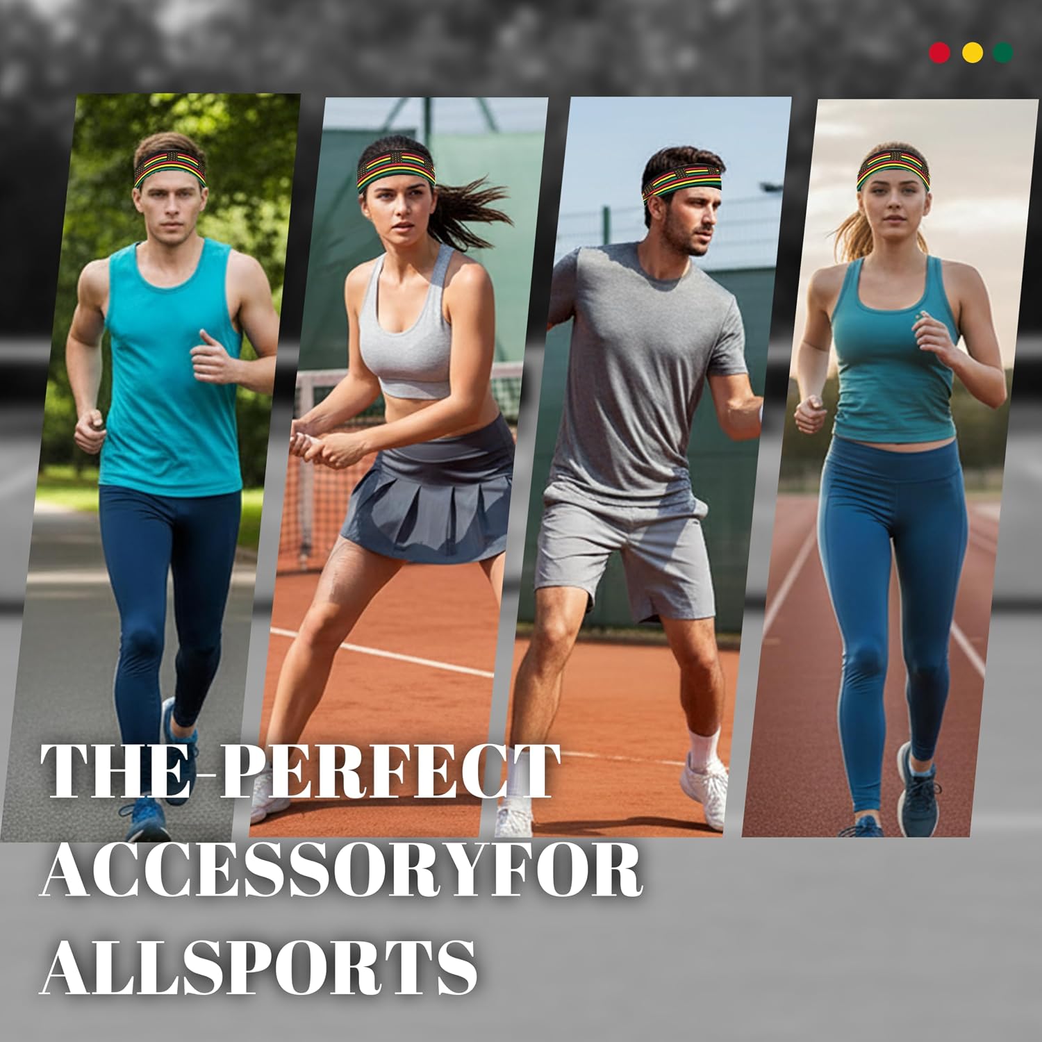 Tie Headbands for Men Women,Pattern Gymwrap,Gym Workout Adjustable Non-Slip Sweatbands for Running,40 X 2.4In