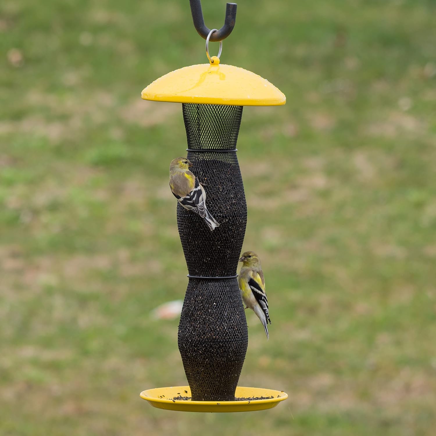 Perky-Pet YB5F00340 Yellow & Black Finch Tube Wild Bird Feeder