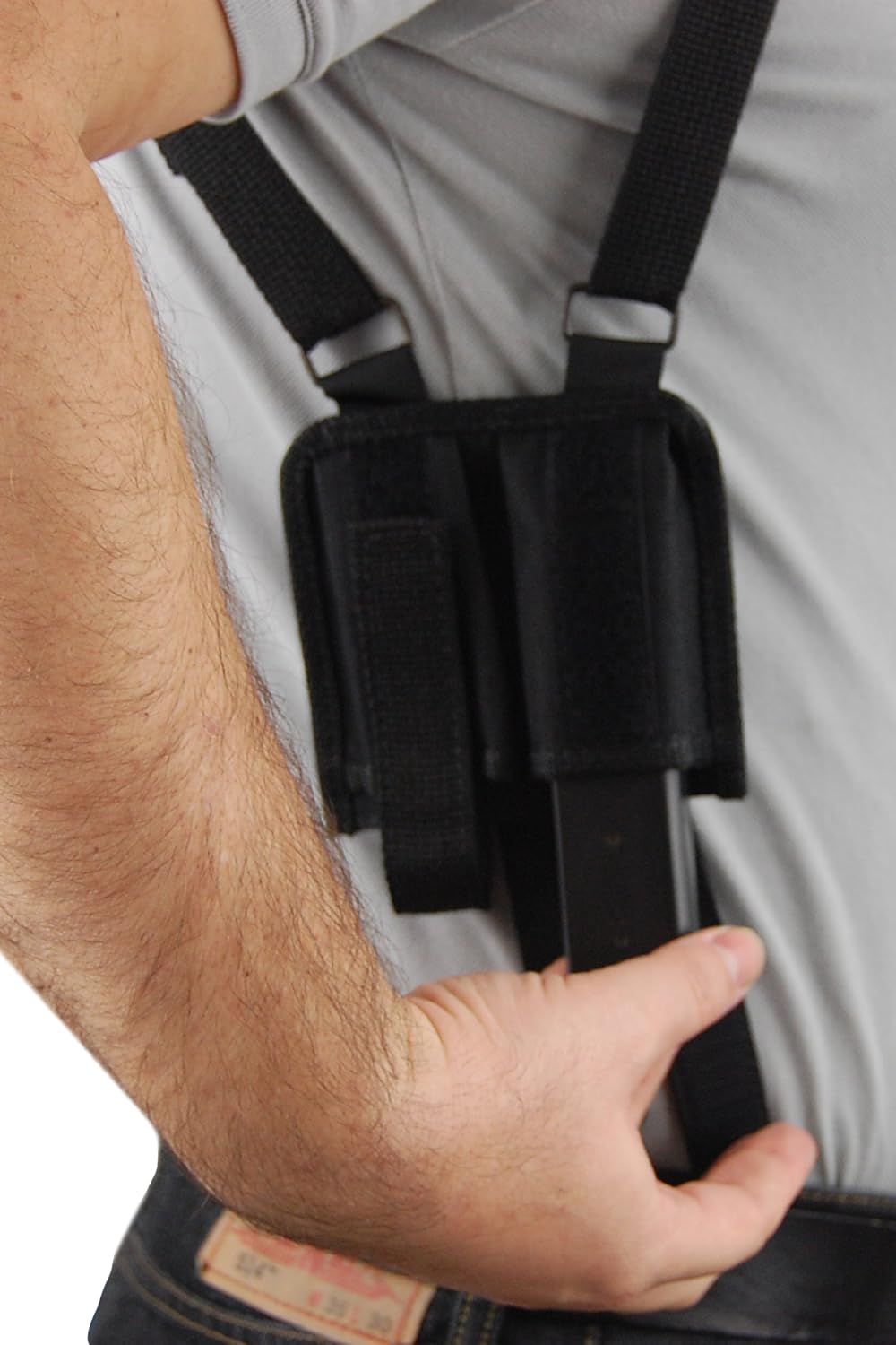 Barsony New Concealment Shoulder Holster w/Double Mag Pouch Compact 9mm 40 45