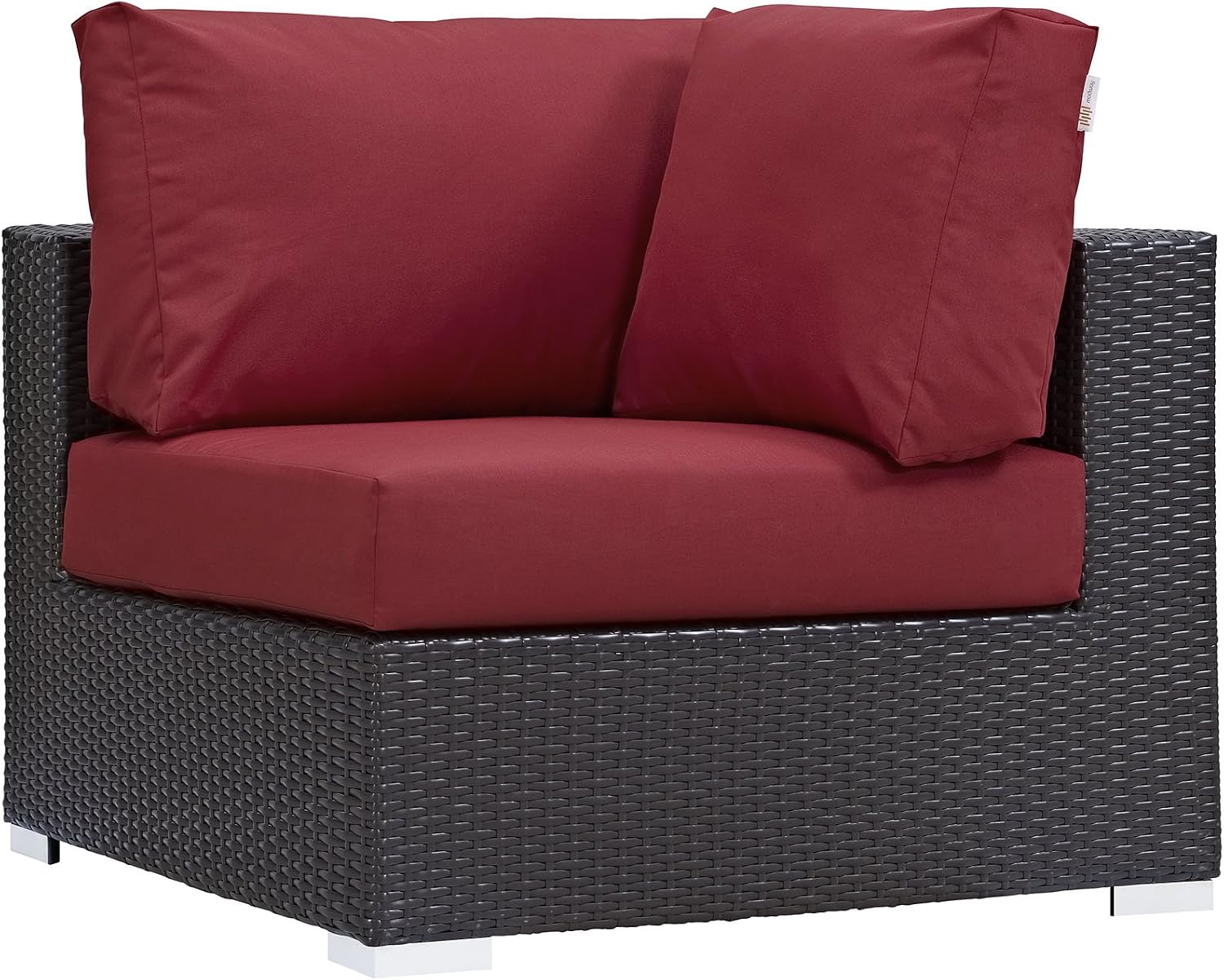 Modway Convene Wicker Rattan Outdoor Patio Loveseat in Espresso White