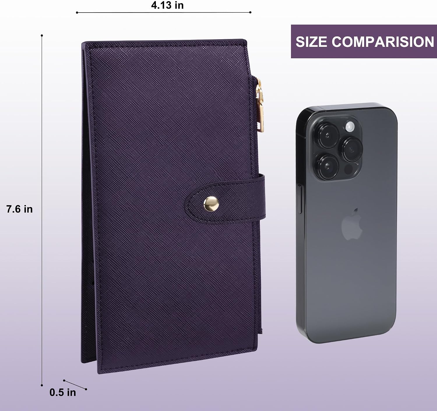 Travelambo RFID Wallet Women Large Size Bifold Multi Card Wallet Case with Zipper Pocke Credit Card Holder for Women