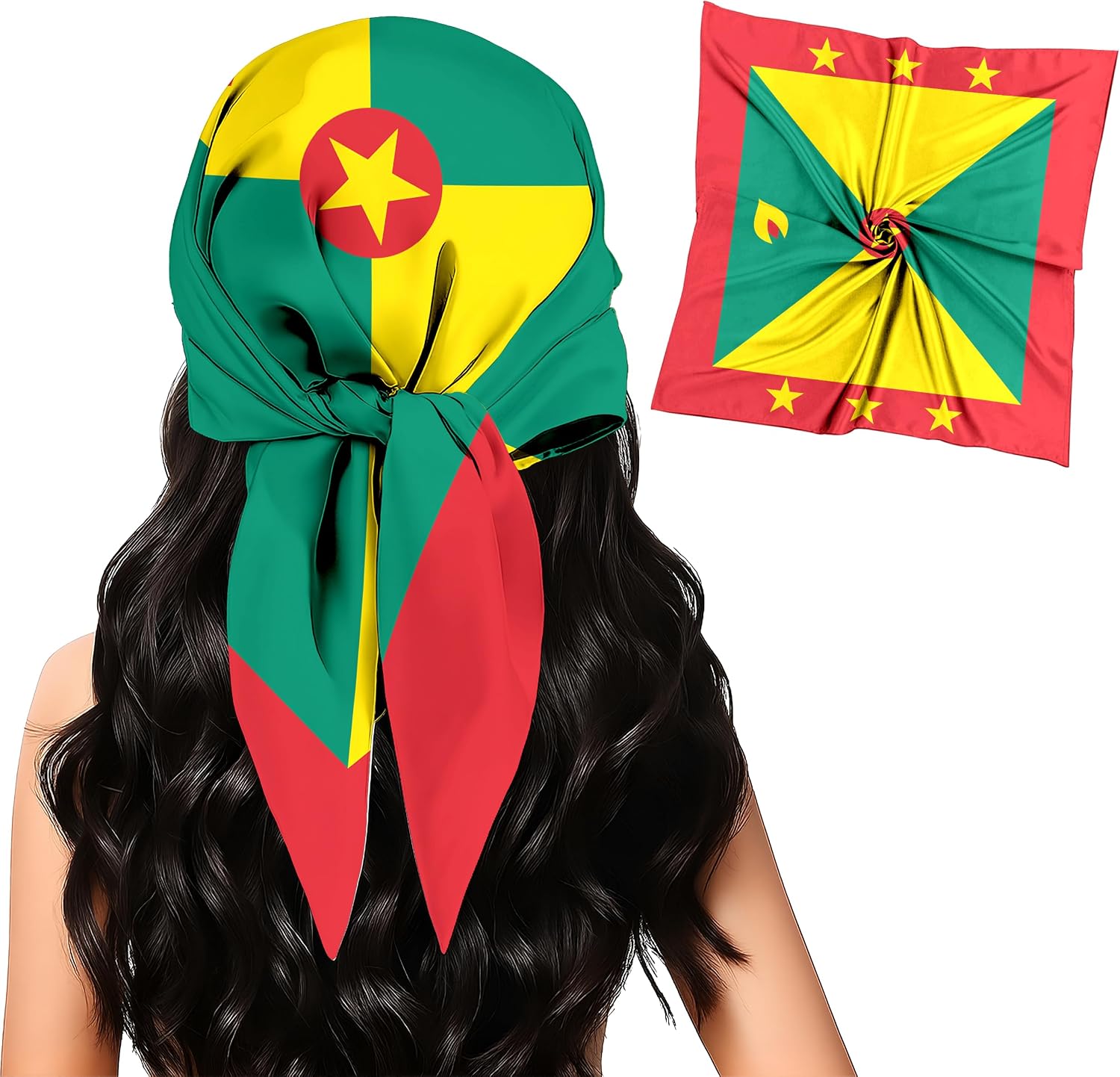 Fashion Bandana Women,Flag Silk Scarf,27.5x27.5 Large Square bandanas,Satin Hair for Sleeping,Travel,for Gift