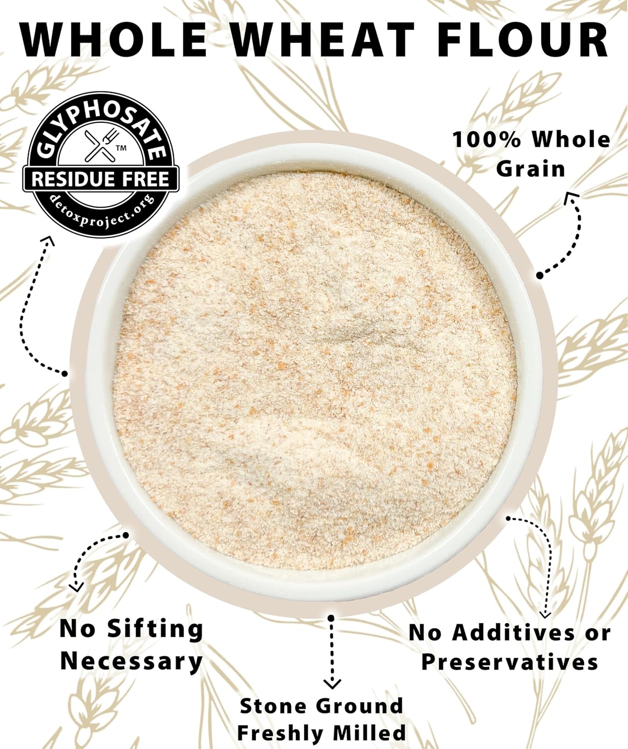 Palouse Brand Certified Glyphosate Residue Free Whole Wheat Flour | 9 LBS | Non-GMO | Unbleached | Stone Ground | Certified Kosher Parve | USA Grown