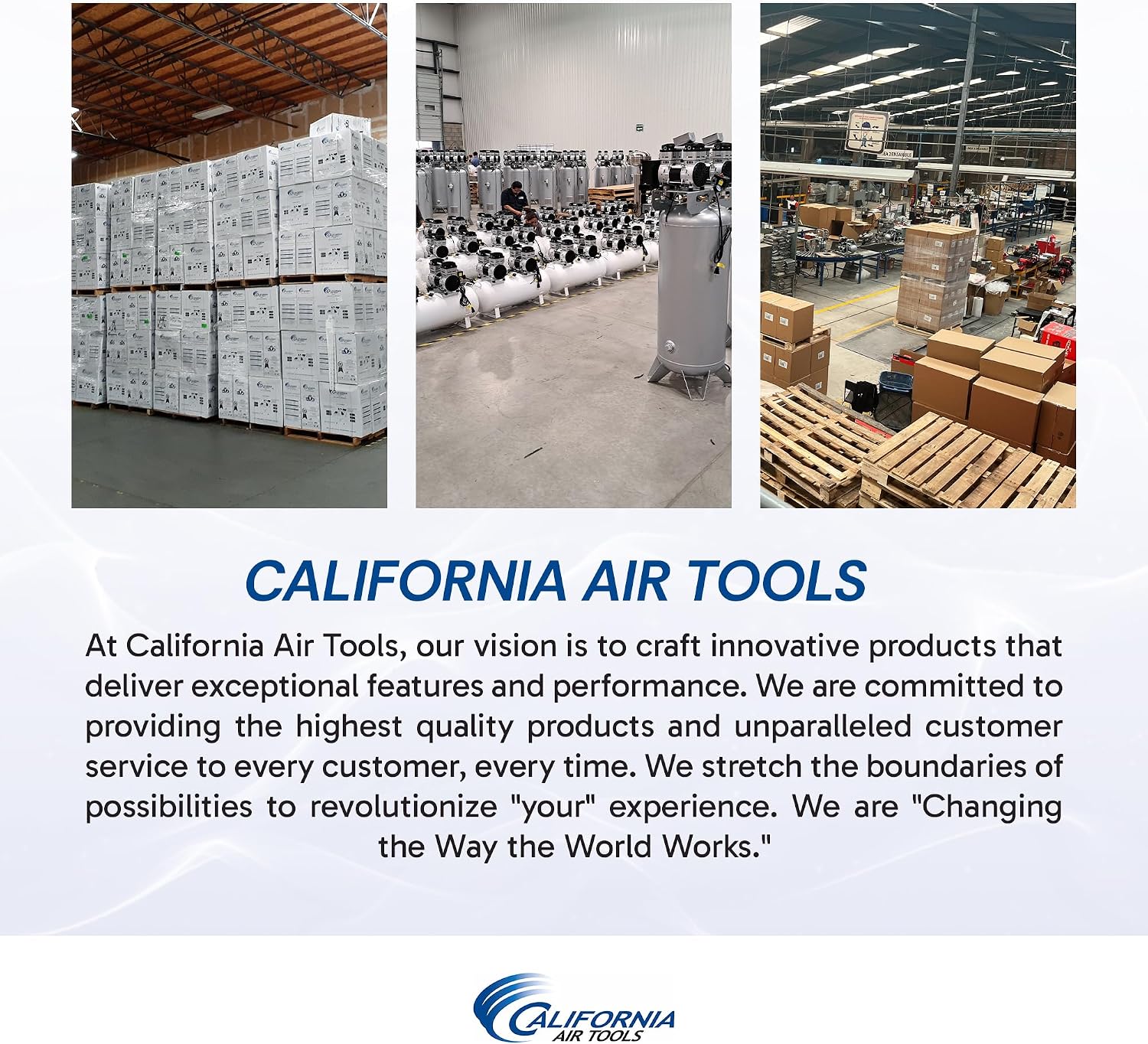 California Air Tools 20040CAD Powerful 4.0 HP Ultra Quiet and Oil-Free Air Compressor, 20 Gallon Tank, 75 dB Noise Level, White, 220v 60hz, with Automatic Drain Valve