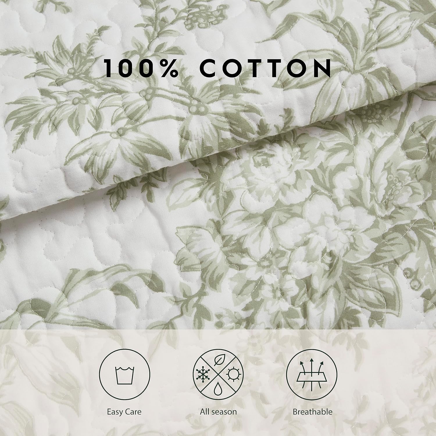 Laura Ashley – Queen Quilt Set, Soft & Lightweight Bedding with Matching Shams, Reversible Floral Room Decor, College Dorm Room Essentials (Bedford Blue)