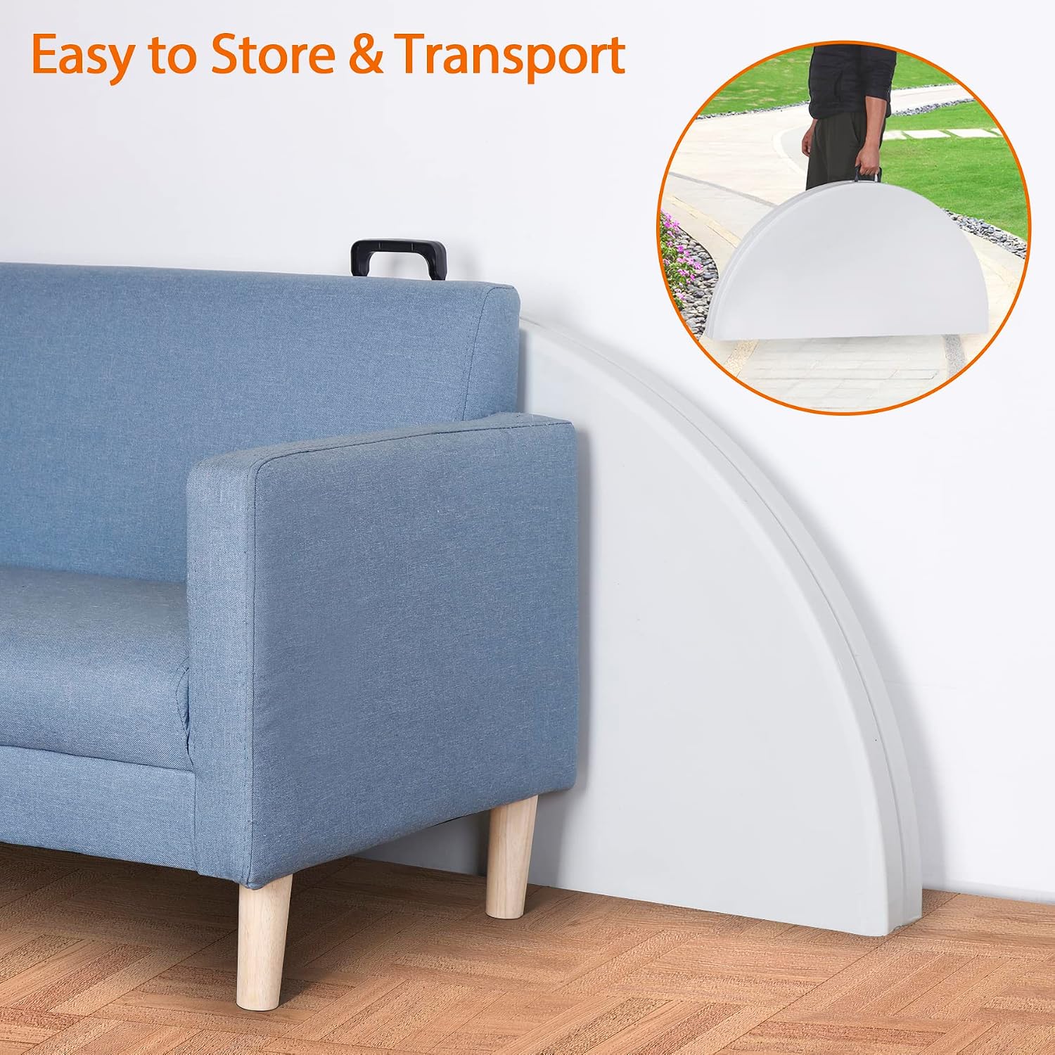 ZenStyle 3 ft Indoor Outdoor Heavy Duty Portable Plastic Folding Table