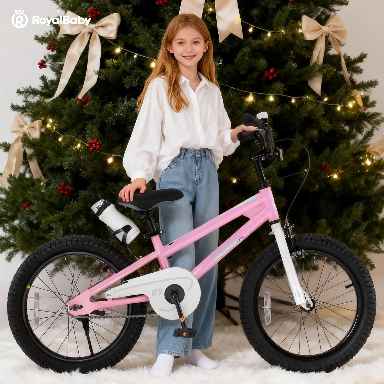 RoyalBaby Freestyle Kids Bike 12 14 16 Inch with Training Wheels, 18 Inch with Kickstand, Bicycle for Ages 3-10 Years Boys Girls