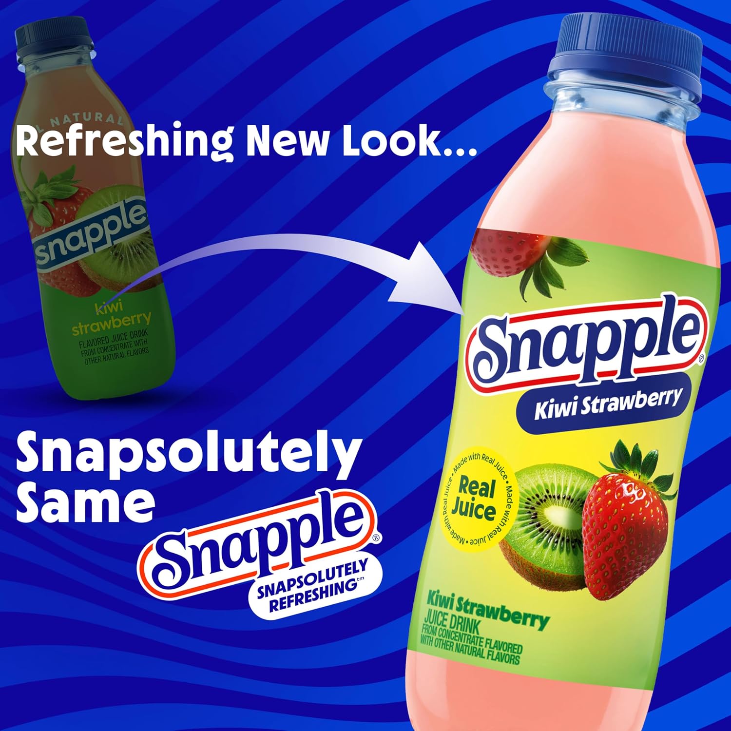 Snapple Apple Juice Drink, 16 Fl Oz Recycled Plastic Bottle, All Natural, No Artificial Flavors Or Sweeteners, Gluten-free, Contains 10% Real Juice 12 Pack