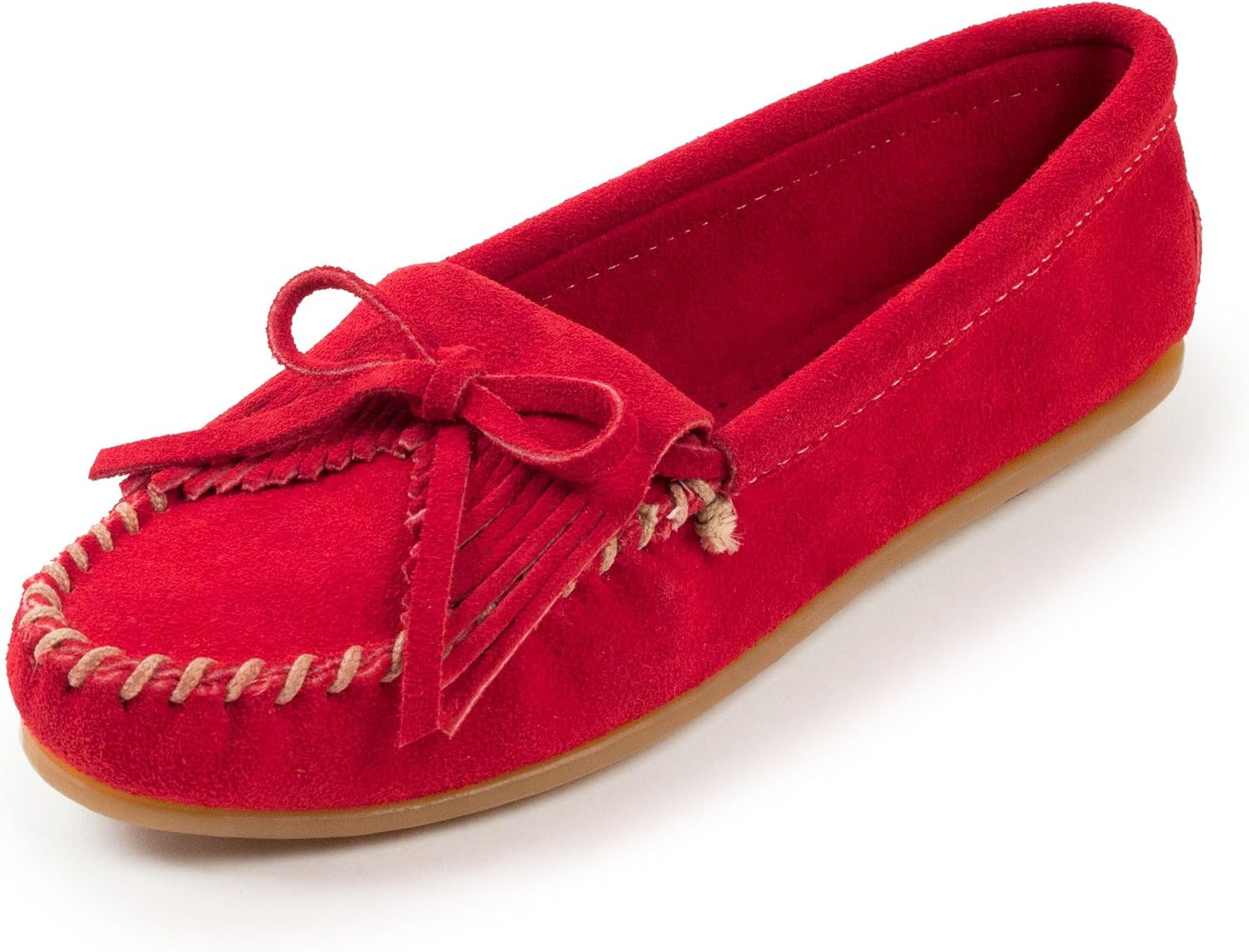 Minnetonka Women's Kilty Suede Hardsole Moccasin