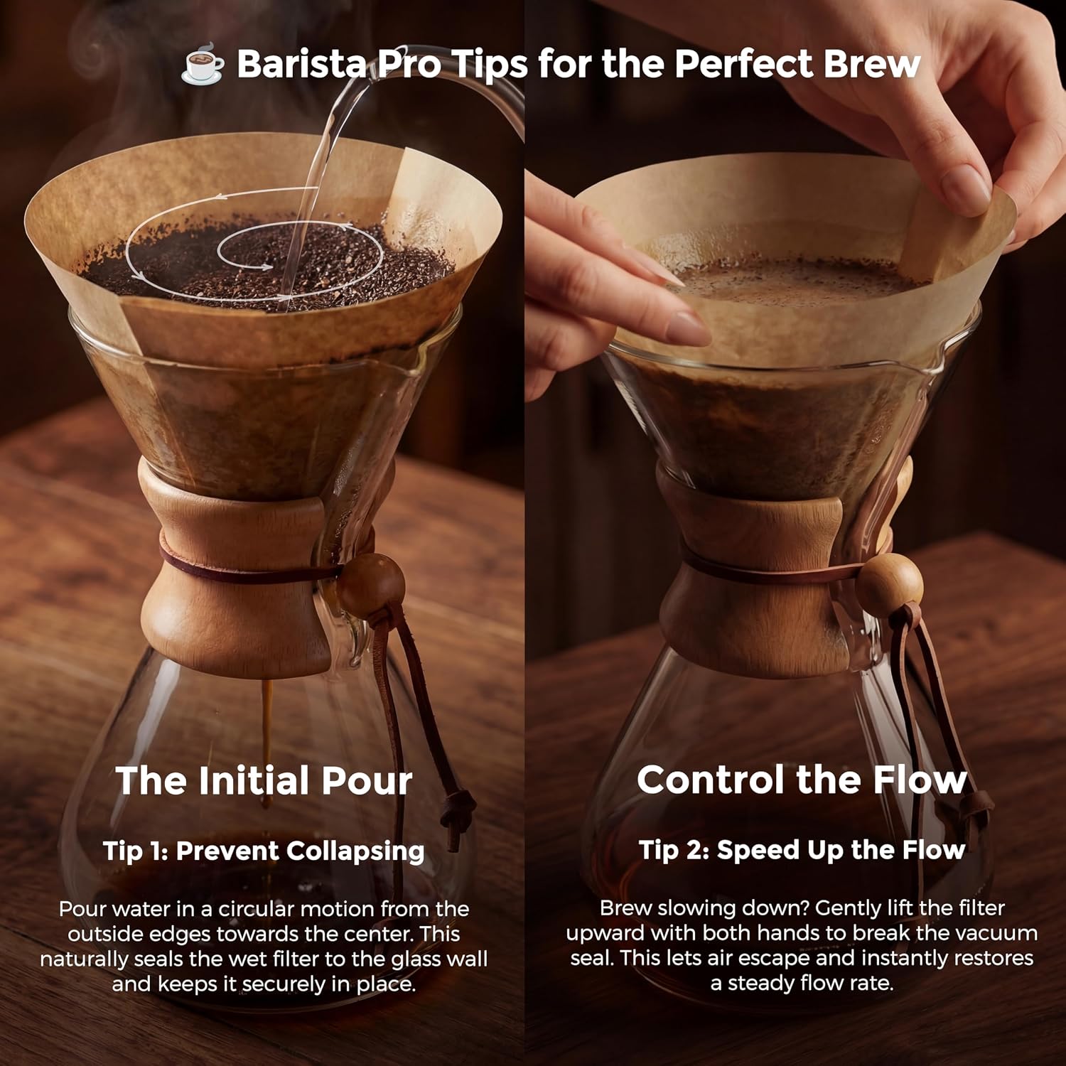 AGOGO Pour Over Coffee Maker Set, 34oz Classic Style, 304 Stainless Filter | Barista kit for home kitchen, Cafe, Camping & Office; 20oz-40oz Classic, Slim, Diamond styles; Includes brush & towel.