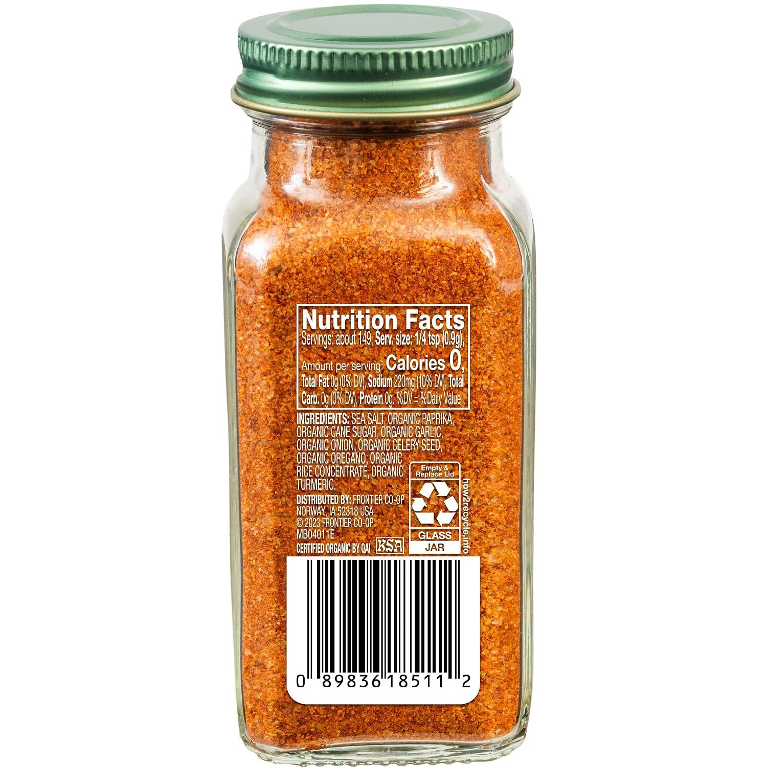Simply Organic All-Seasons Salt, Certified Organic, 4.73 oz Container