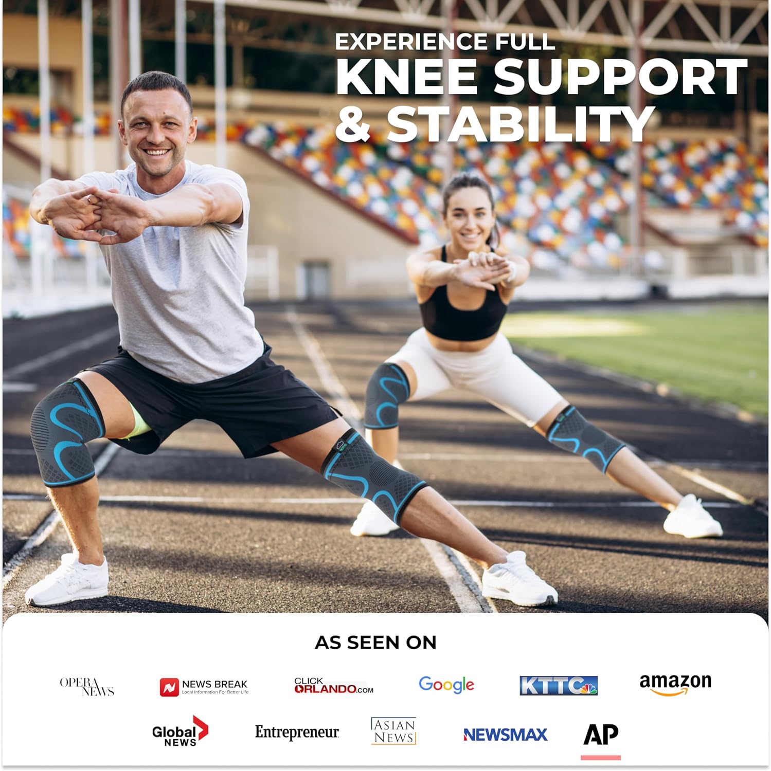 Modvel Compression Knee Brace for Women & Men - 2 Pack Knee Brace for Women Running Knee Pain, Knee Support Compression Sleeve