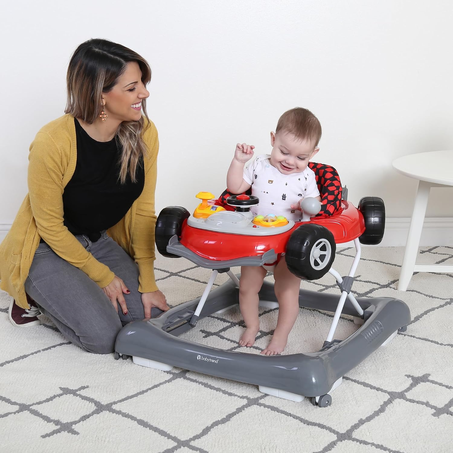 Smart Steps Trend Activity Walker with Removeable Toy Bar, Multi-Directional Front Wheels, Tray, Adjustable Height and Flat Fold Frame for Storage, Ages 6 Months +, Emily Pink