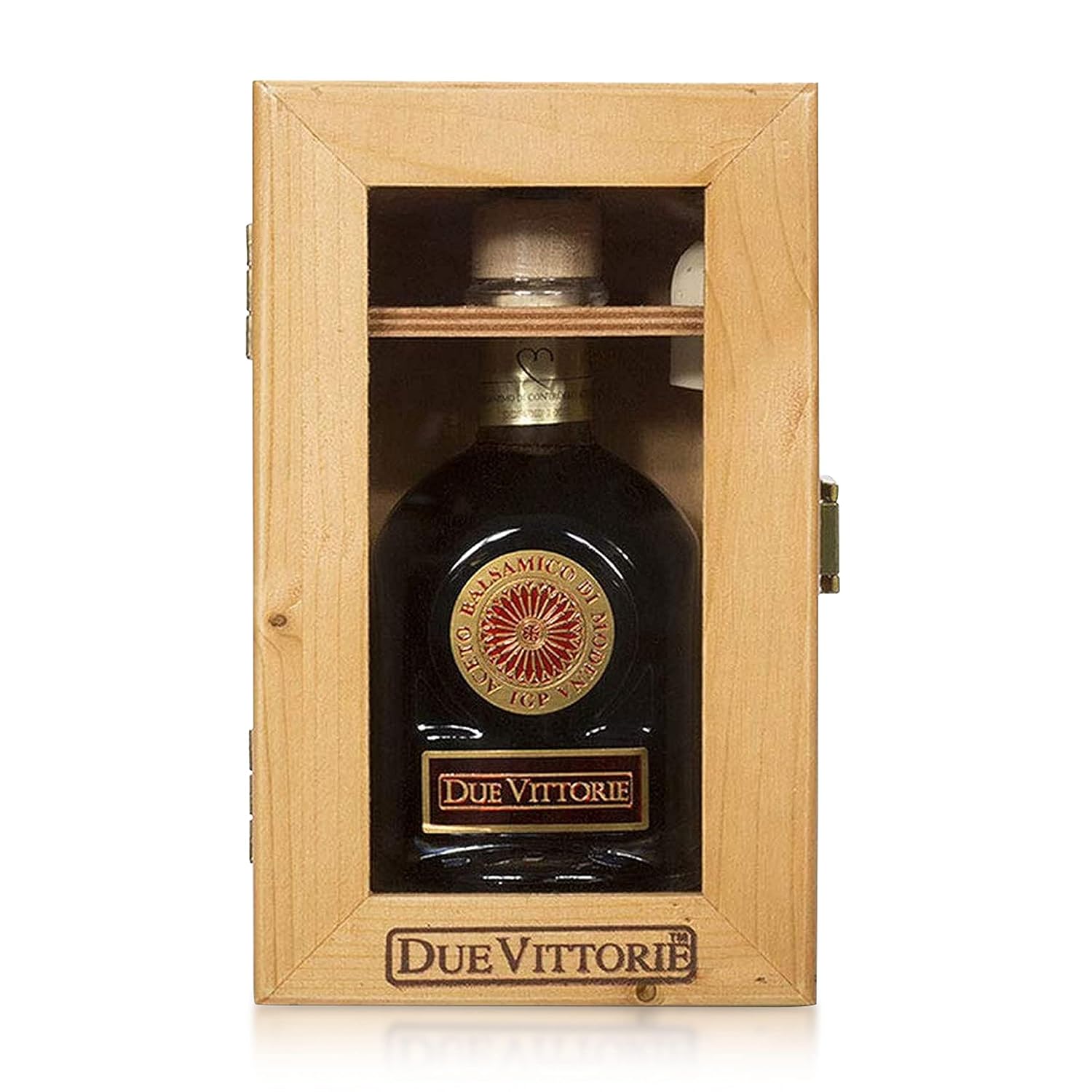 Due Vittorie Oro Gold Premium Edition Balsamic Vinegar Gift Set with Cork Pourer and Wooden Gift Box - Oak Barrel Aged Balsamic Vinegar of Modena - 8.45 fl oz