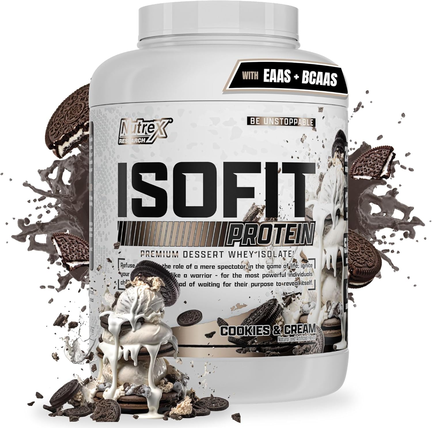 Nutrex Research IsoFit Chocolate Whey Isolate Protein Powder 100% Whey Protein Isolate | Muscle Recovery, Naturally High EAAs | Fast Absorbing, Easy Digestion | (Chocolate Shake 2lbs 30 Servings)