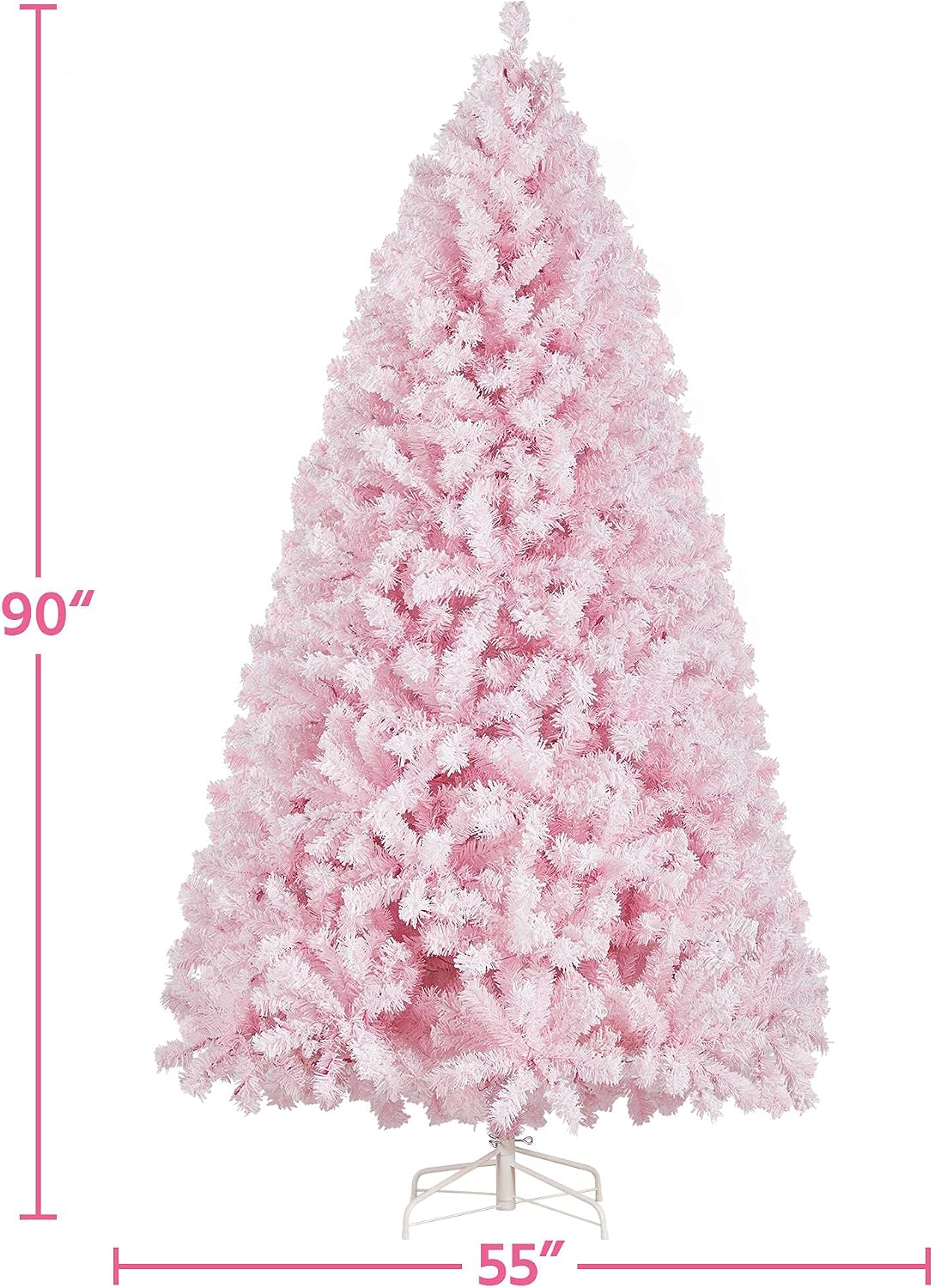 Yaheetech 7.5ft Pre-Lit Snow Flocked Artificial Christmas Tree, 550 Lights