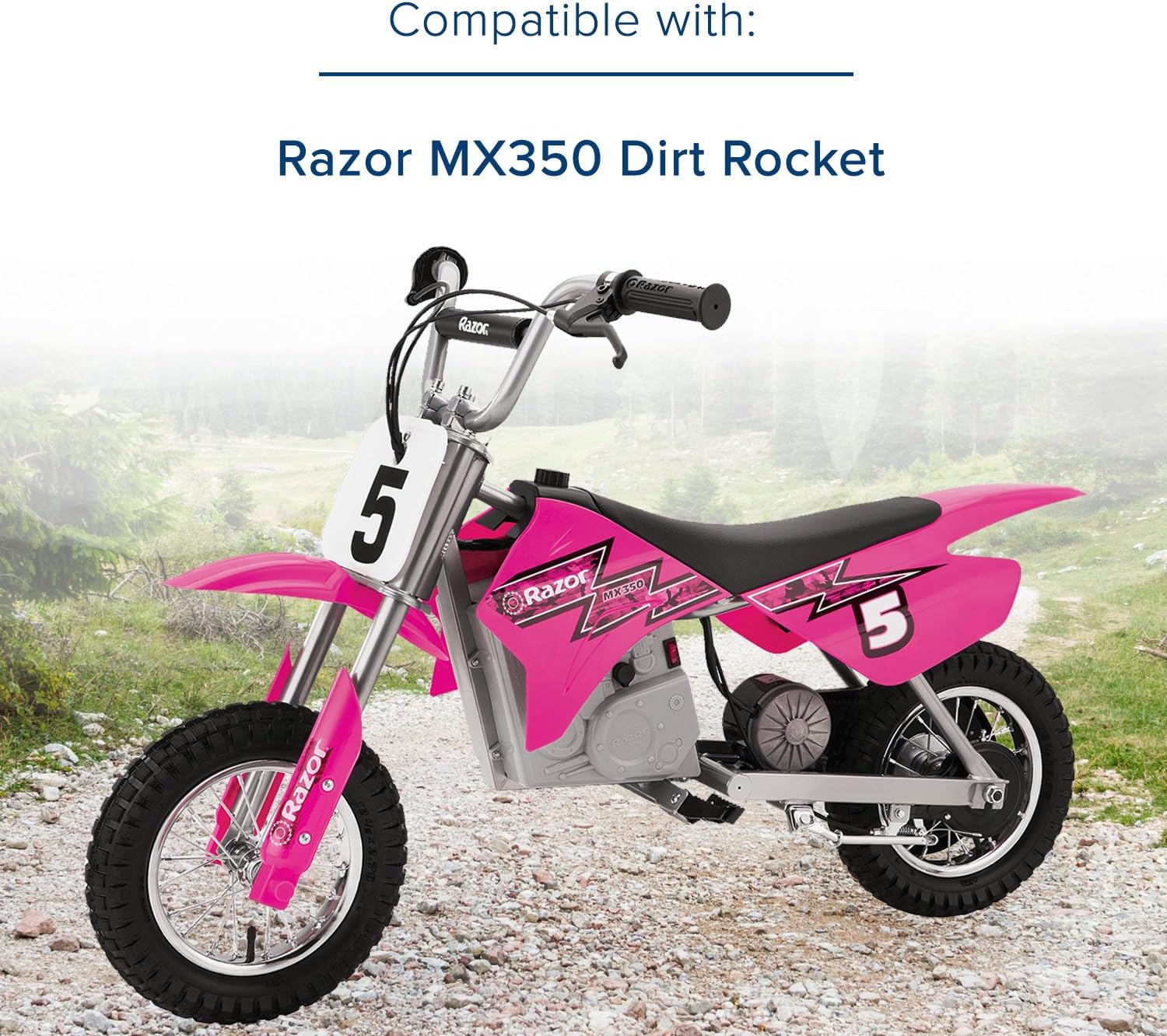 AlveyTech Premium 24 Volt Battery Pack for The Razor MX350 Dirt Rocket Bike (7 Ah Standard Range, Versions 33+) - Replacement Set of 2 Rechargeable AGM Batteries with Wiring Harness