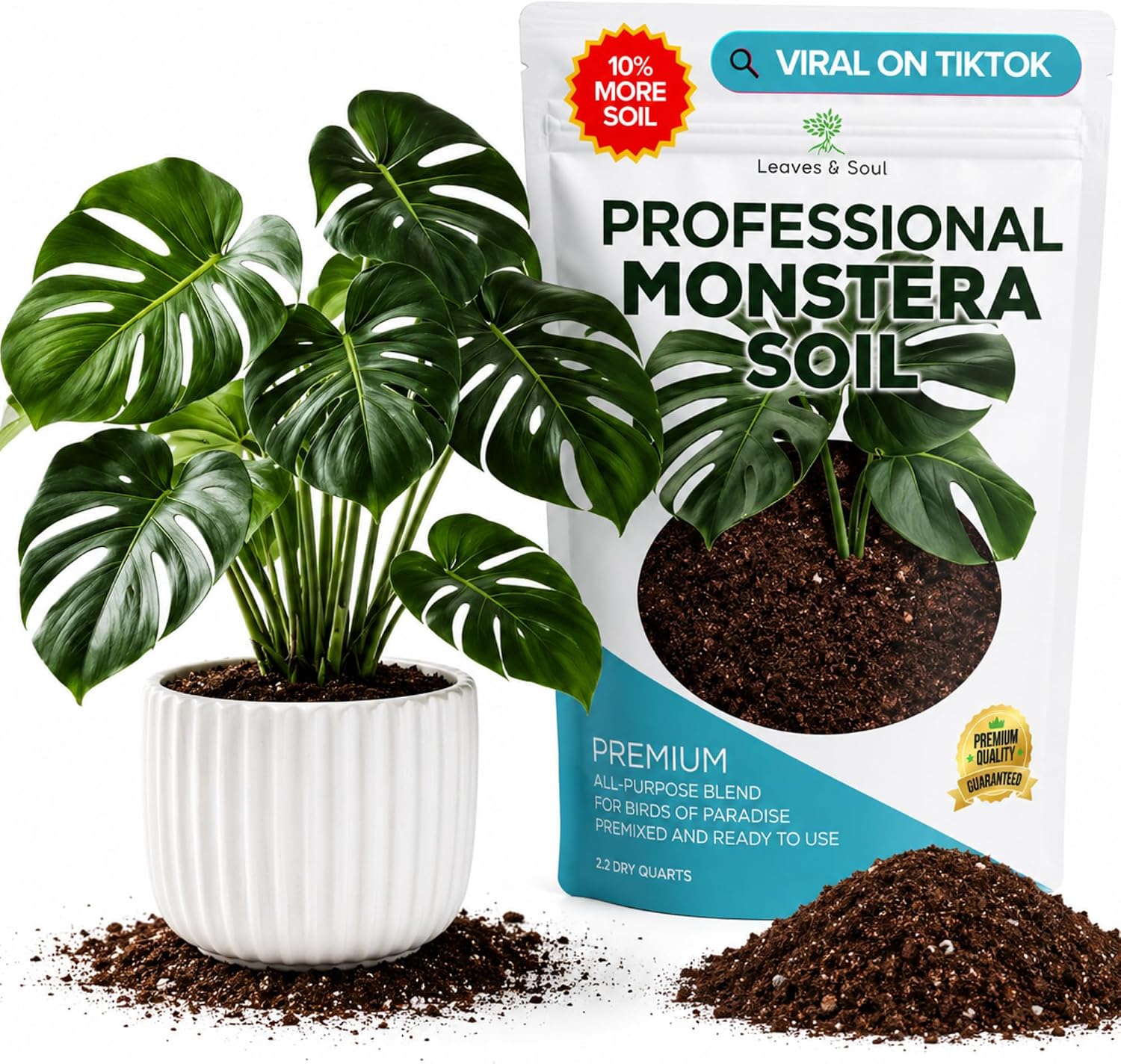 Professional Bonsai Soil Mix Ready to Use | Large 2.2 Quarts, Premium Potting Soil for Bonsai Trees