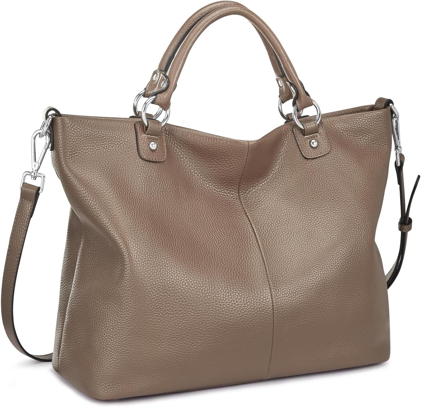 Kattee Genuine Leather Tote Purse for Women, Top Handle Satchel | Soft genuine leather tote with roomy storage and versatile carry for work, shopping, and travel.
