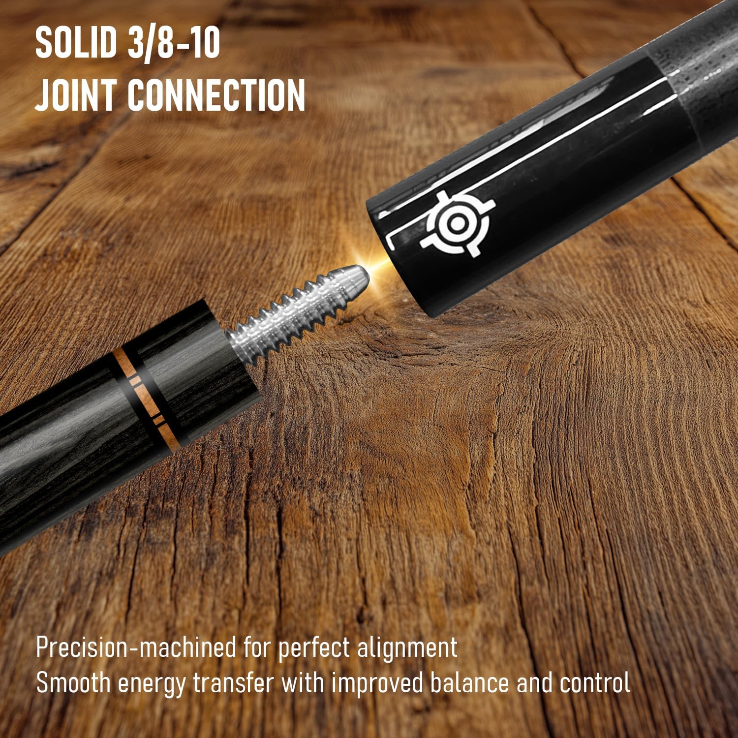 CUEBOTS Glass Fiber Cue, Glass Fiber House Cue Stick, Club Cue, Cue for Beginners, Durable Uni-QR, 3/8-10, 5/16-18 Joint, Long Lasting Glassfiber Shaft, 7-Layer Microfiber Tip