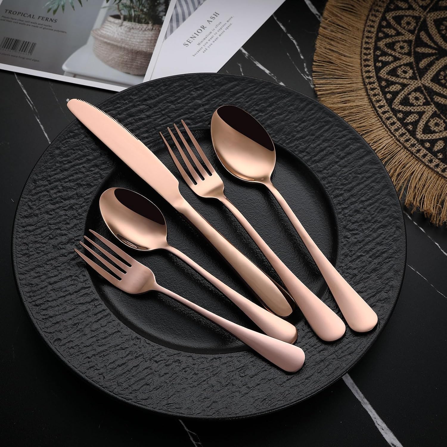 VANDBAO Rainbow Flatware Cutlery Silverware Set 20 Pieces, Stainless Steel Colorful Utensils, Tableware Set Service for 4, Include Knife/Fork/Spoon