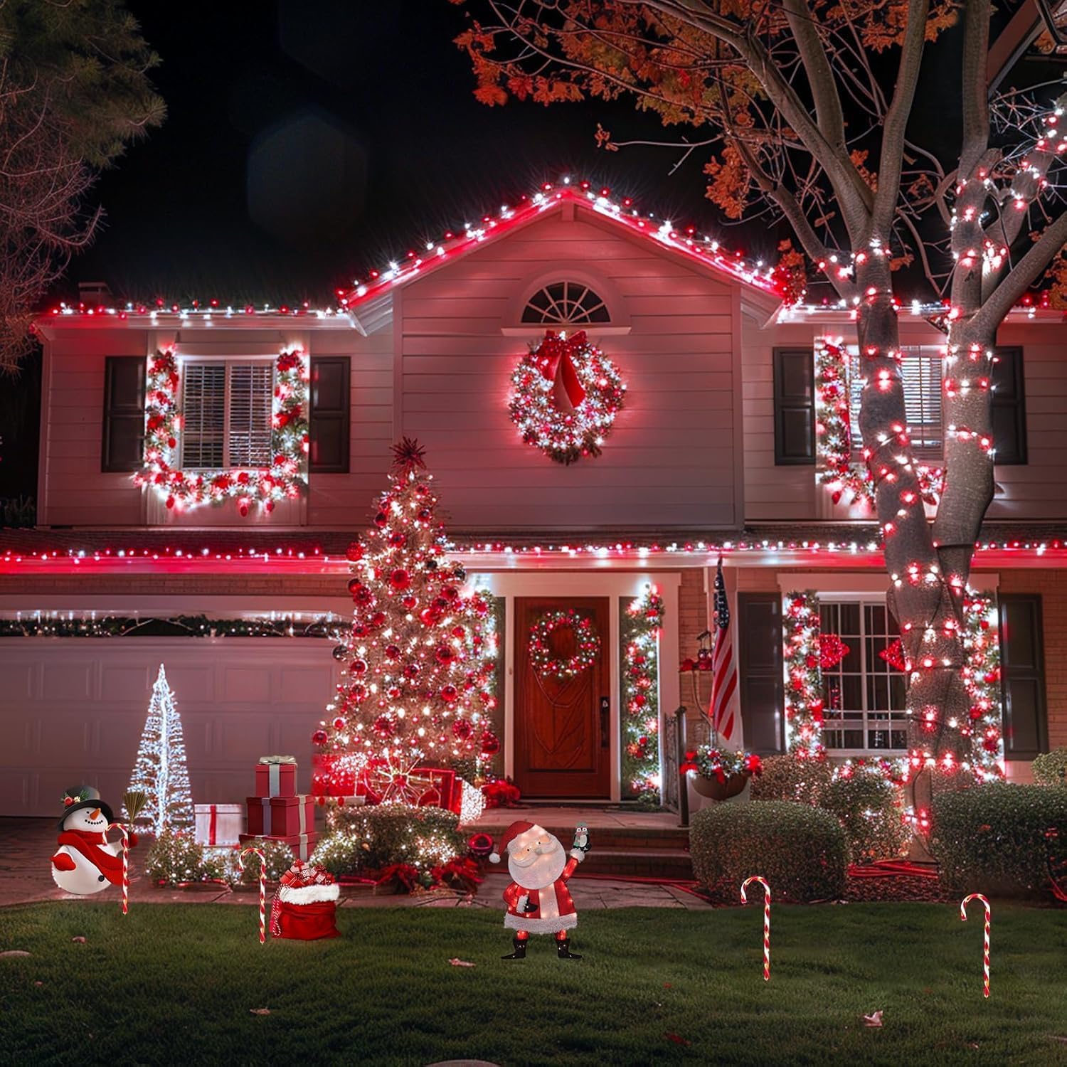 JMEXSUSS 2 Pack Solar String Lights Outdoor Total 66FT 200LED Fairy Lights | Outdoor Waterproof, 8 Modes Solar Christmas Lights for Outside Garden Tree Patio Yard Wedding Christmas Decorations, White