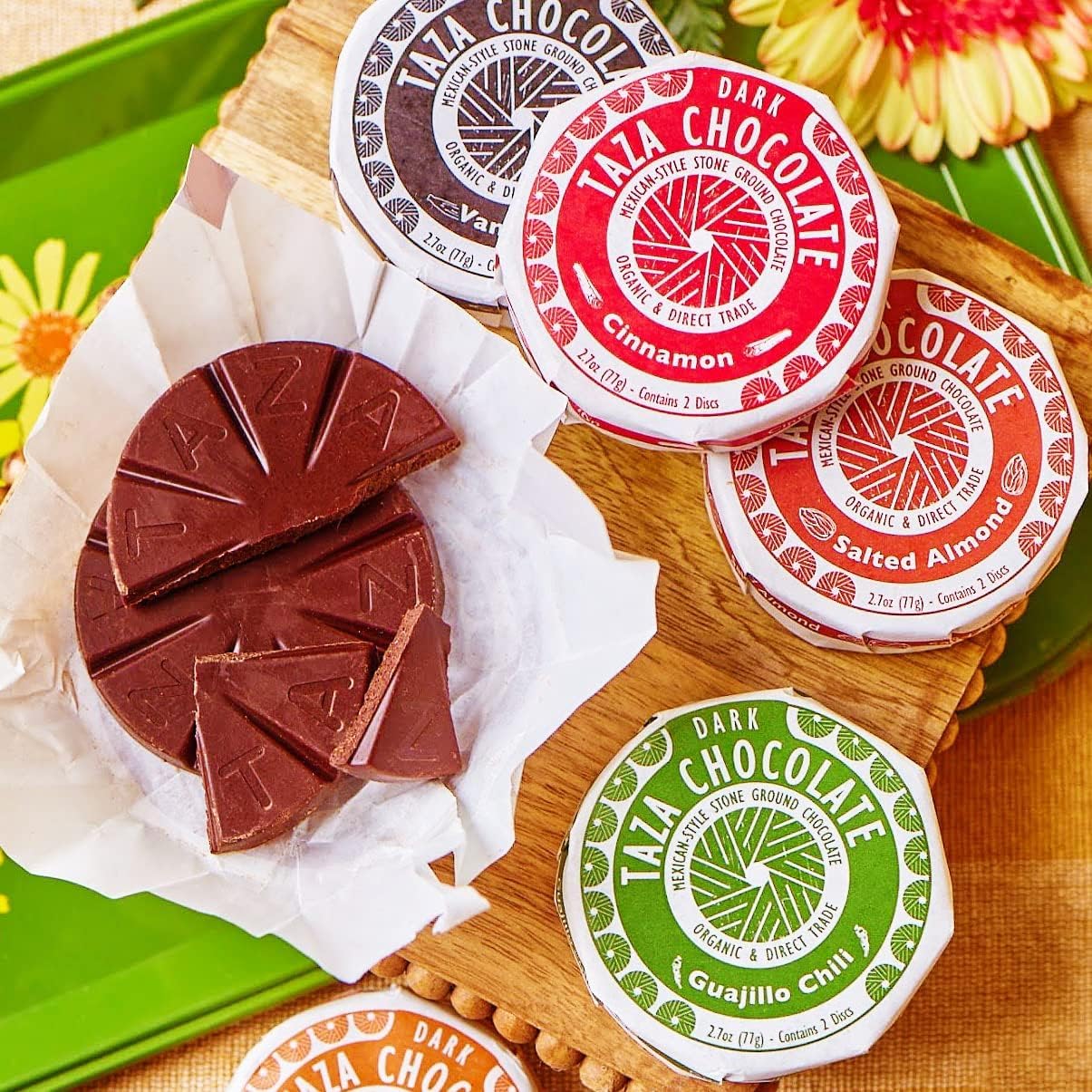 Taza Chocolate Organic Mexicano Disc Stone Ground, Variety Pack, 1.35 Ounce (8 Count), Vegan | Vegan, Dairy Free, Gluten Free, Organic Stone Ground Dark Chocolate Disc, 1.35 Ounce