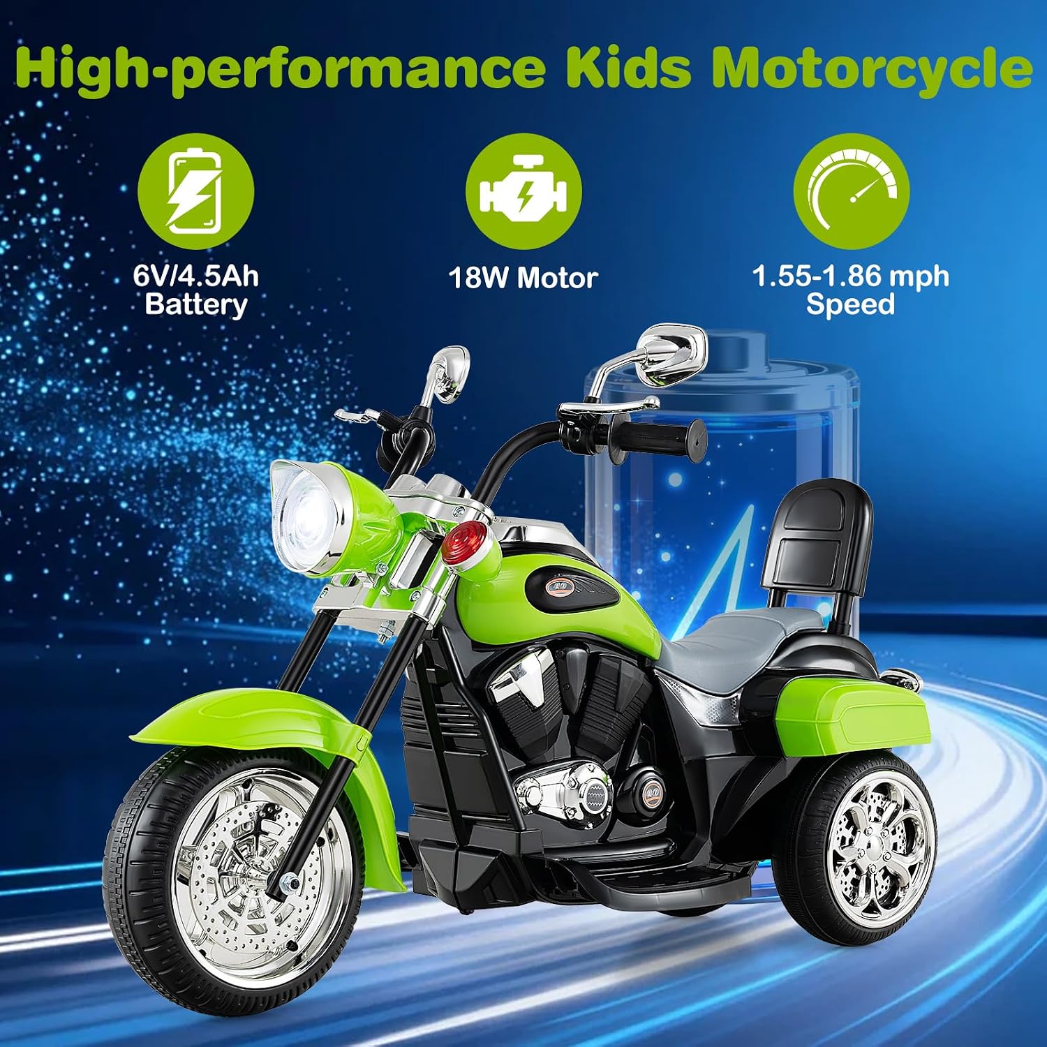 Costzon 6V Ride on Chopper Kids Motorcycle with Horn, Headlight (Red)