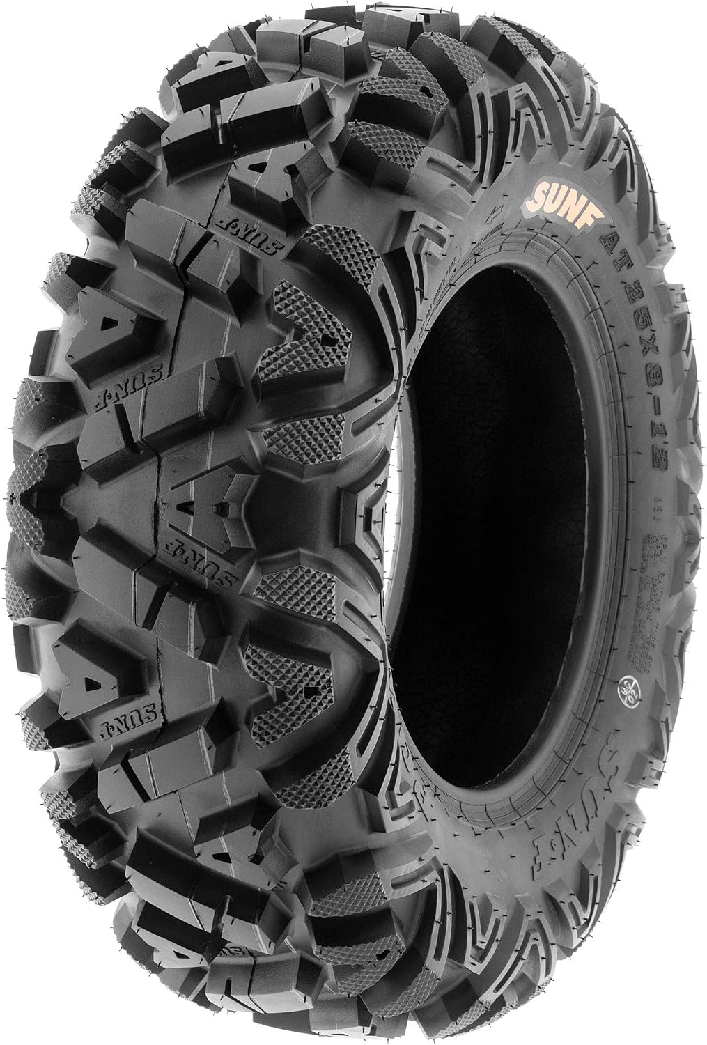 SunF ATV Tires 25x10-12 UTV Tire 25x10x12 All Terrain Off-Road Mud Tires, 6 Ply Tubeless