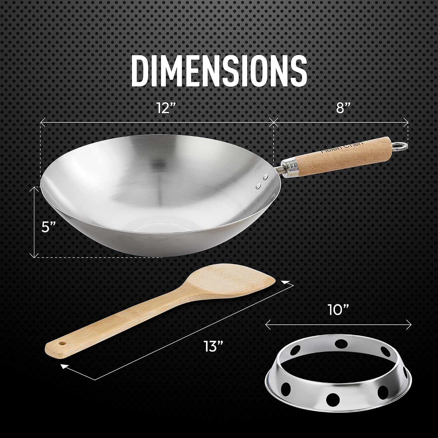 Helen's Asian Kitchen Xylan Non-Stick Wok, 12-Inch Flat Bottom Wok