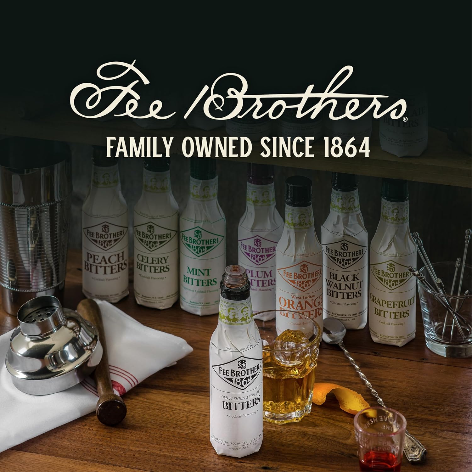 Fee Brothers West Indian Orange Cocktail Bitters, 5 fl oz (150ml) | Aromatic Cocktail Mixer & Concentrated Flavoring, Gluten Free, Vegan-Friendly