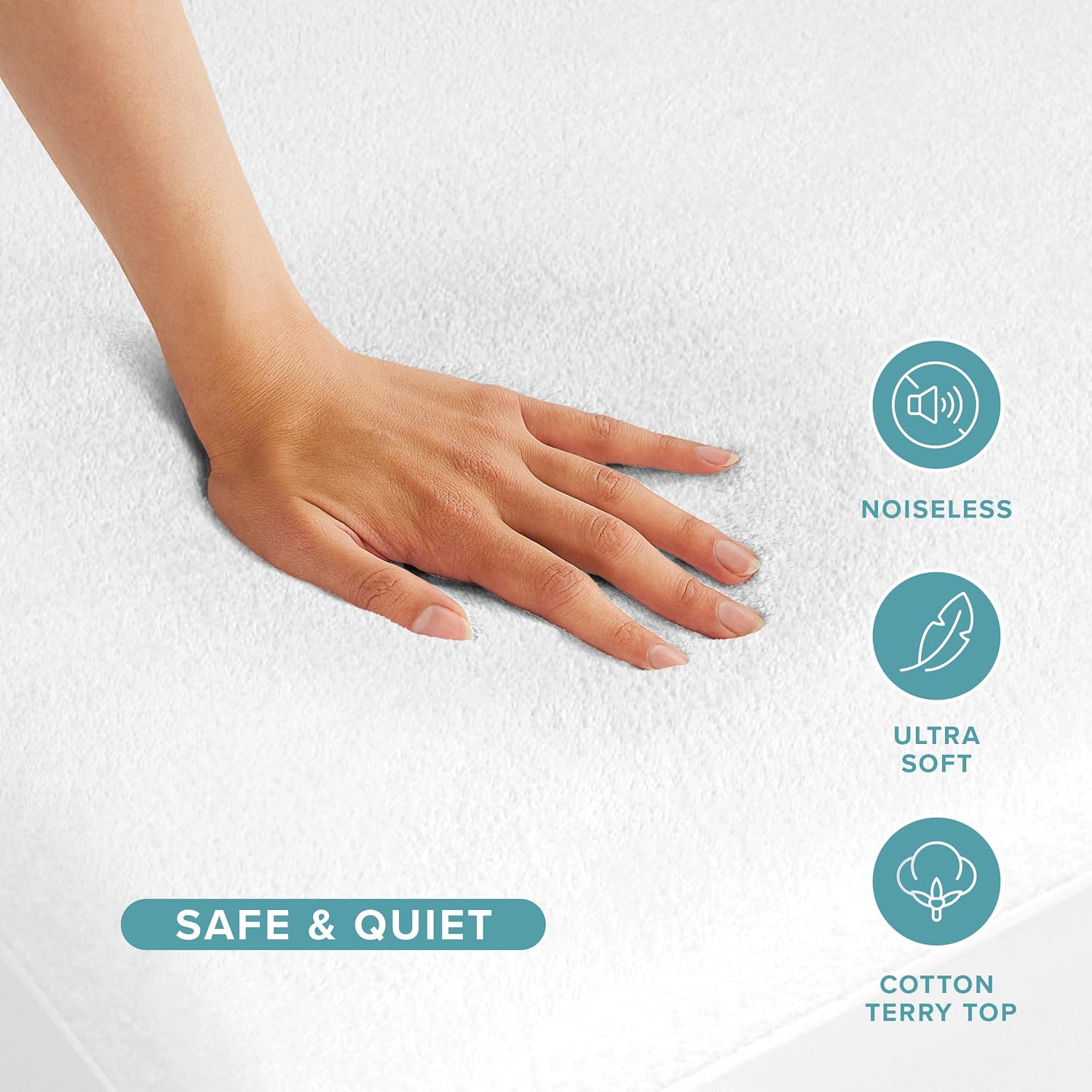 Bare Home Queen Size Mattress Protector - 100% Waterproof & Breathable - Premium Cooling Mattress Cover - Protects Against Spills - Vinyl Free Noiseless - Protect Your Mattress (Queen, White)