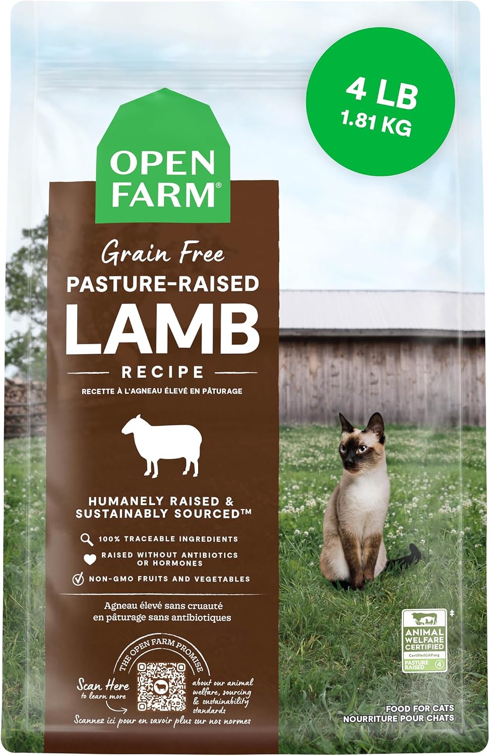 Open Farm, Grain Free Dry Cat Food, High-Protein Kibble for a Complete & Balanced Diet, Non-GMO Fruits & Vegetables, Prebiotic Fibers to Support Digestion, Catch-of-The Season Whitefish, 4lb Bag | All Life Stages, High Protein, Prebiotic Fibers, 100% Tra…