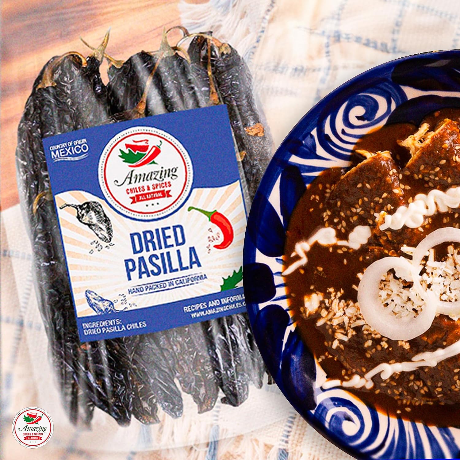 Dried Chile Peppers Variety Pack 12oz Ancho Guajillo Pasilla Mexican Chili
