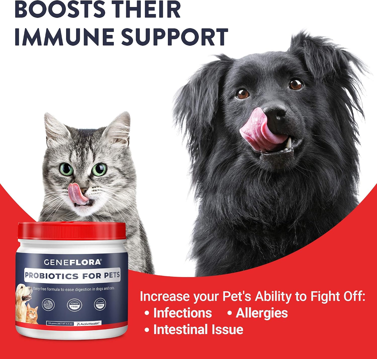 Geneflora Digestive Enzymes Prebiotics & Pet Probiotics 125 Grams, 2 Pack | Dog Probiotics for Digestive Support