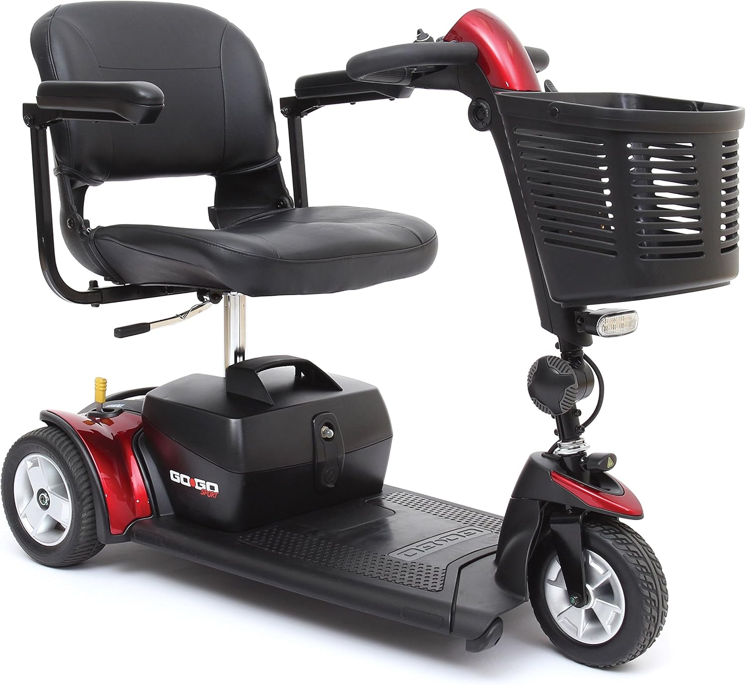 Pride Go-Go Sport 3 Wheel Mobility Scooter - Motorized Electric Medical Carts for Seniors, Handicapped