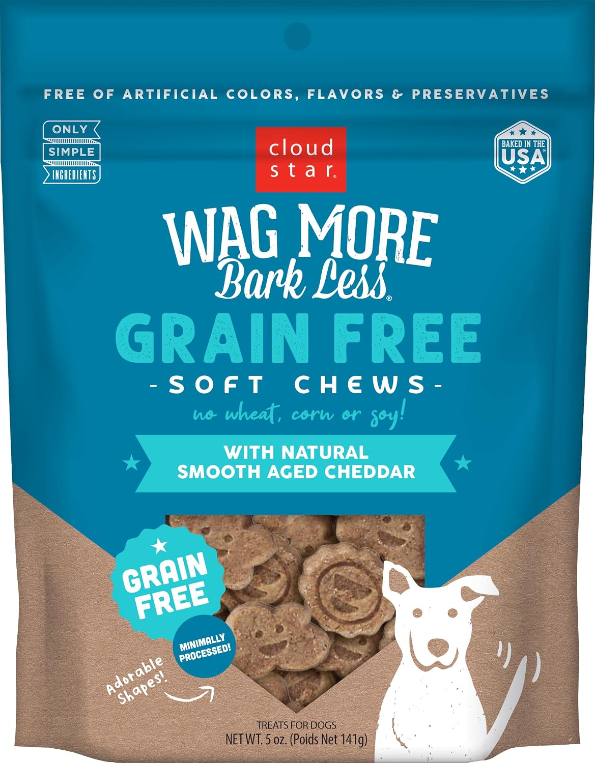 Cloud Star Wag More Bark Less - Dog Treats - Soft Chews - Grain Free Chicken & Sweet Potato - 5 oz Pouch