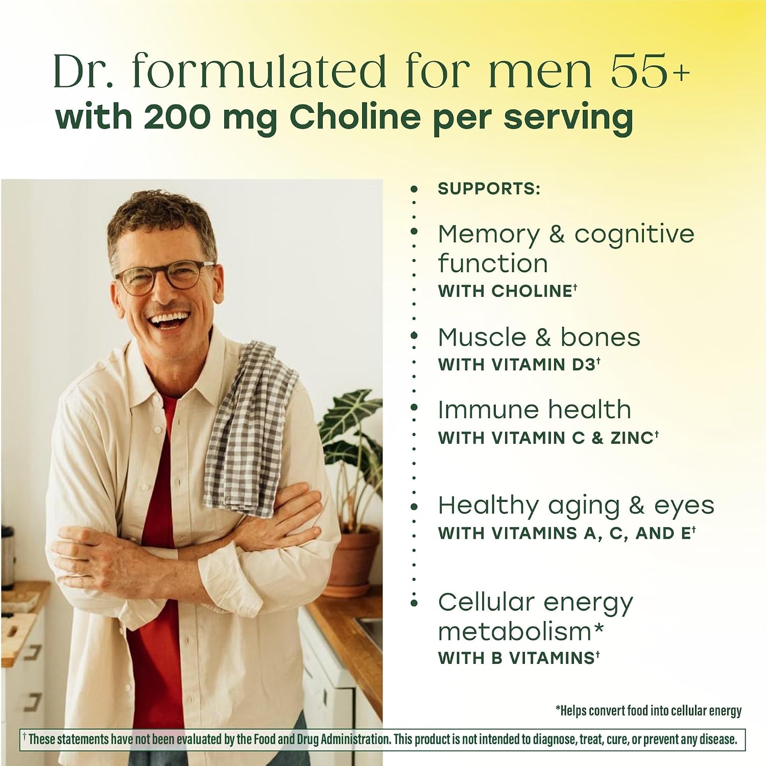 MegaFood Advanced Multivitamin for Men 55+ Doctor Formulated, 120 Tablets | For Healthy Aging, Immune Support, Bone and Brain Health, Choline, Methylated B12, Methylfolate, Vegetarian, 60 Servings