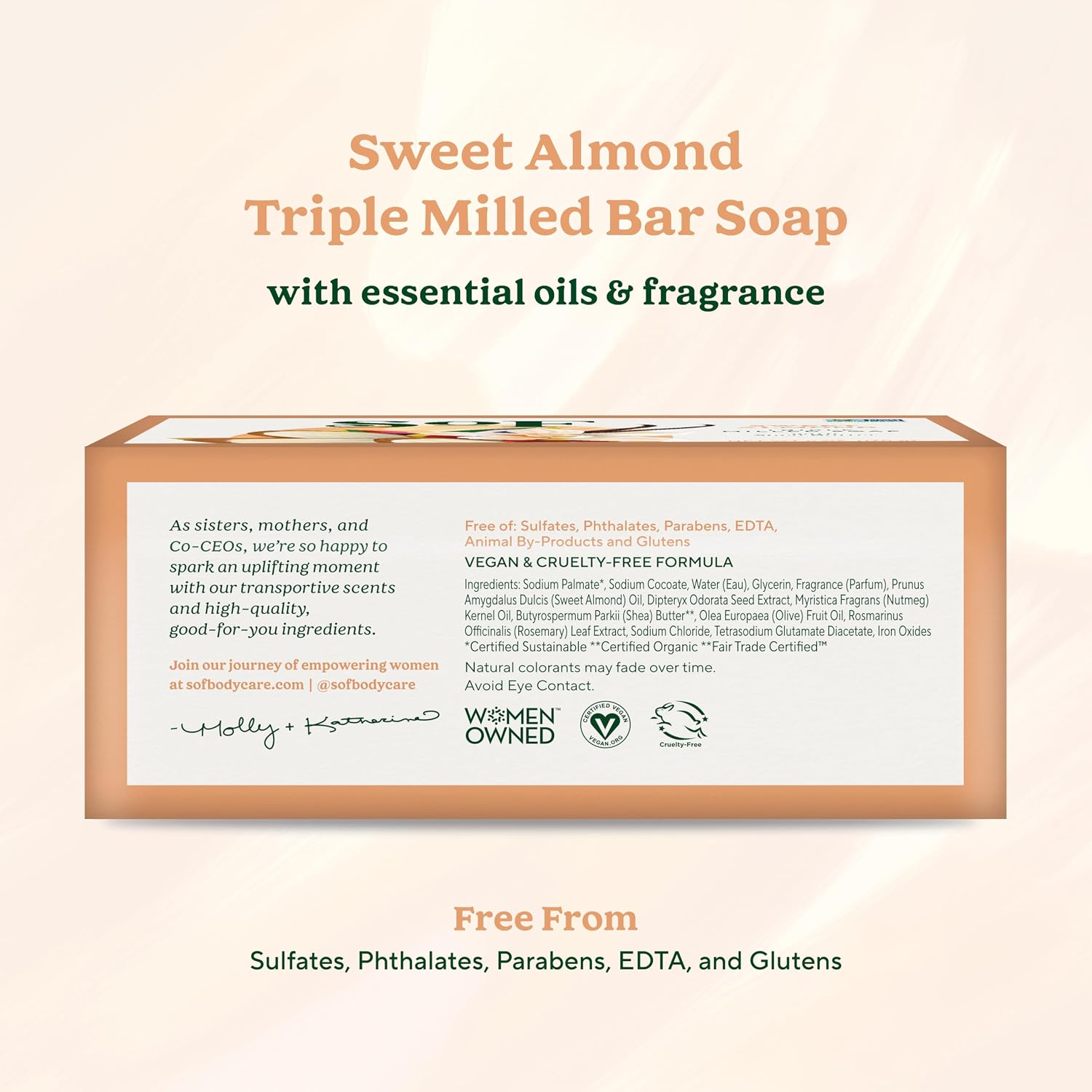 South Of France SoF Triple Milled Bar Soap, Coconut & Shea Butter